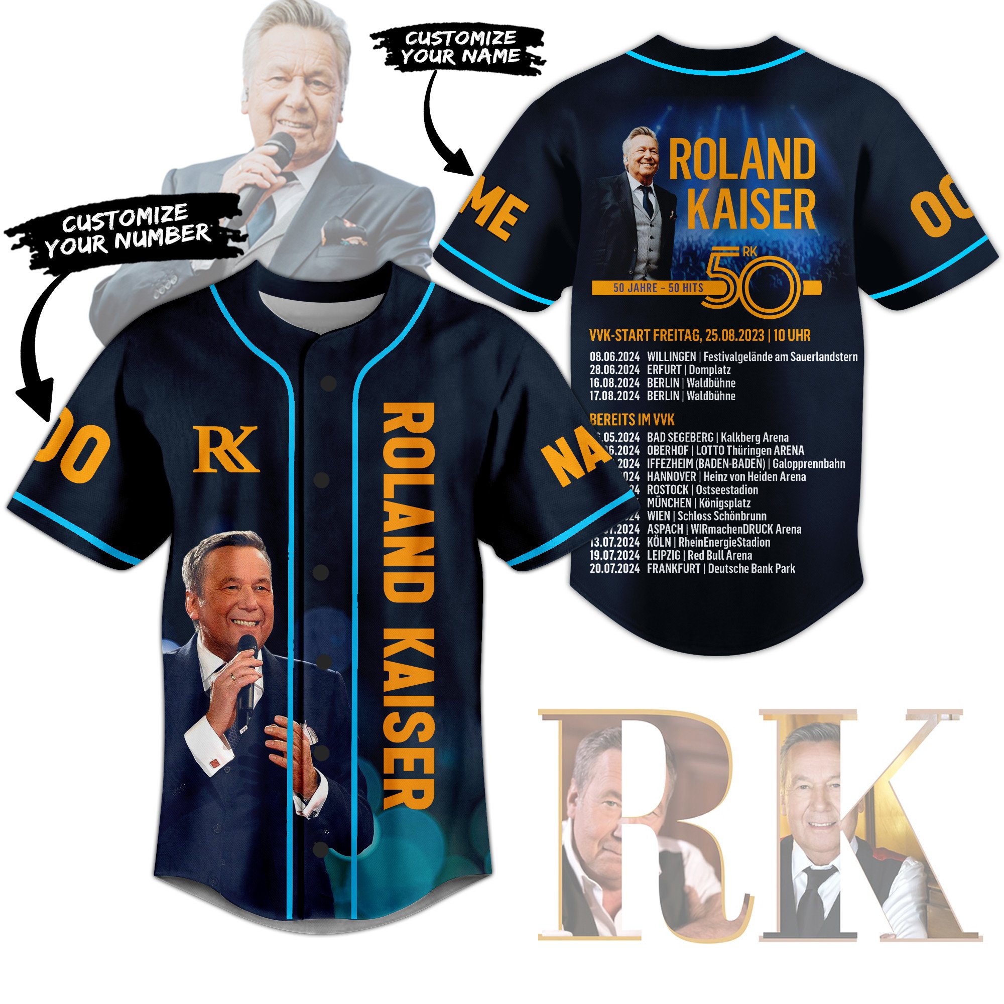 Roland Kaiser Baseball Jersey For Fans