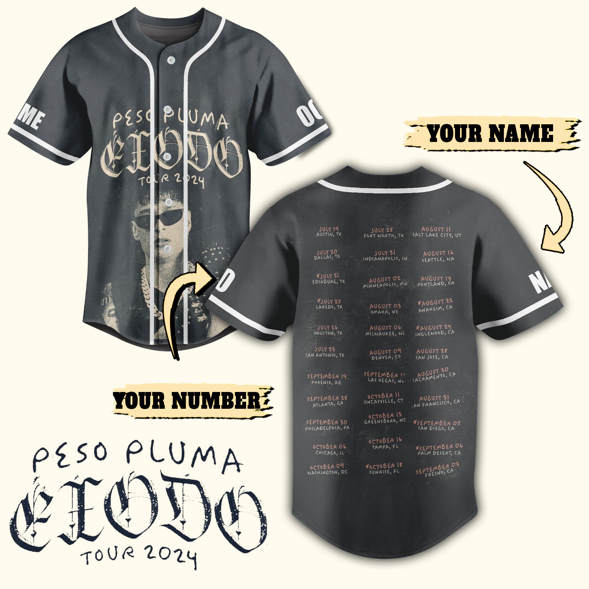 Peso Pluma Baseball Jersey For Fans