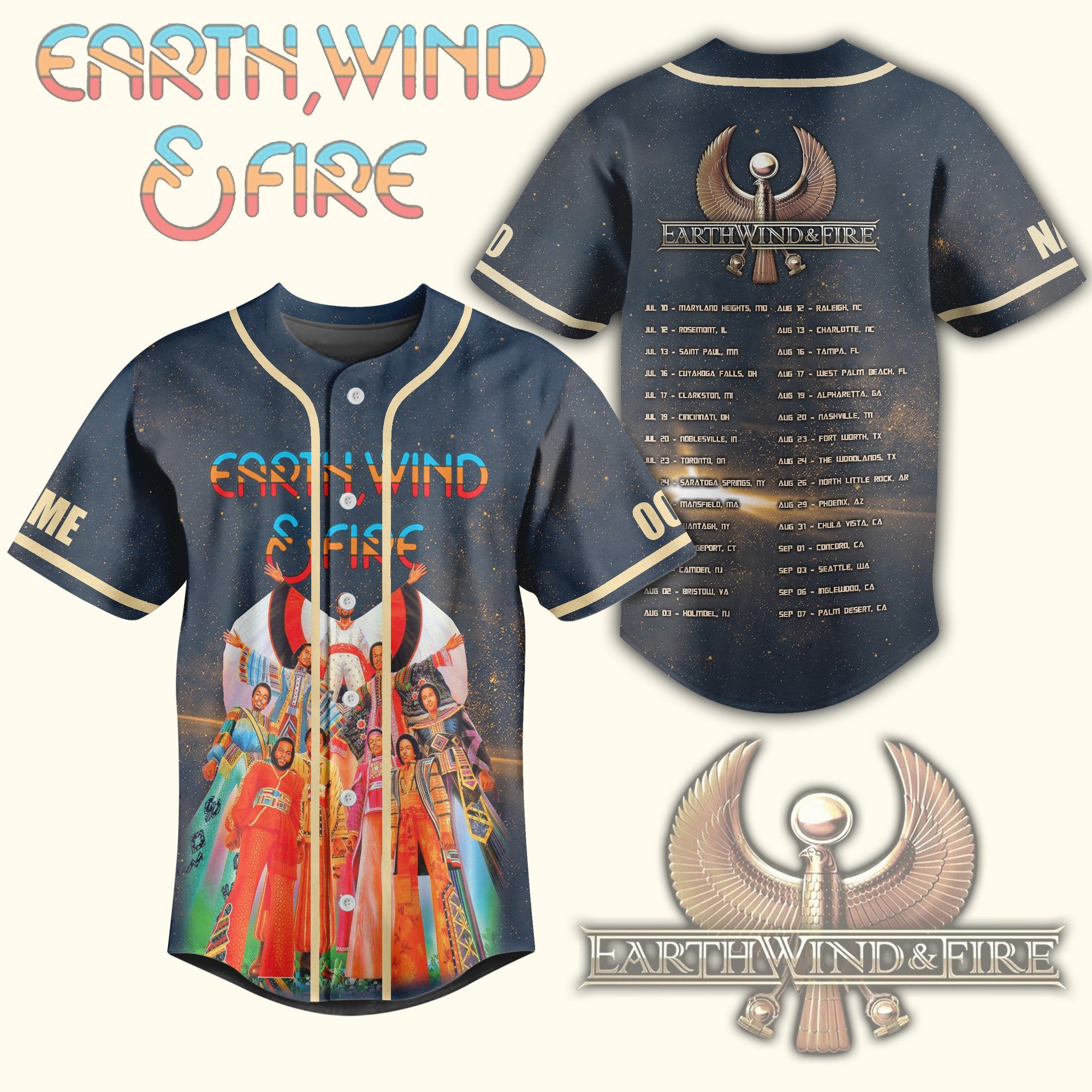 Earth Wind And Fire Baseball Jersey For Fans