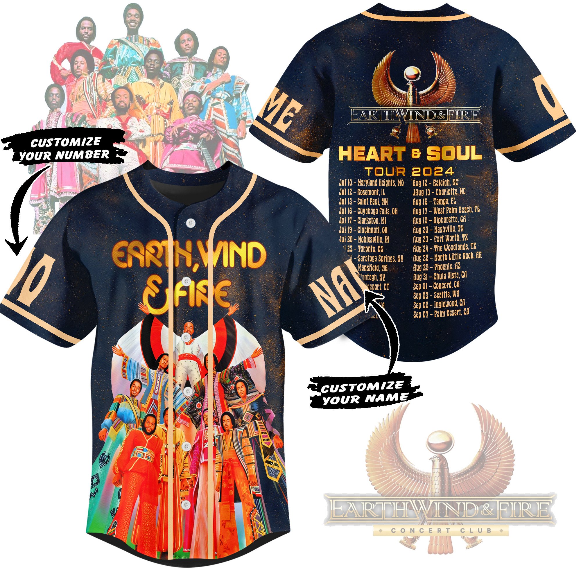 Earth Wind And Fire Baseball Jersey For Fans
