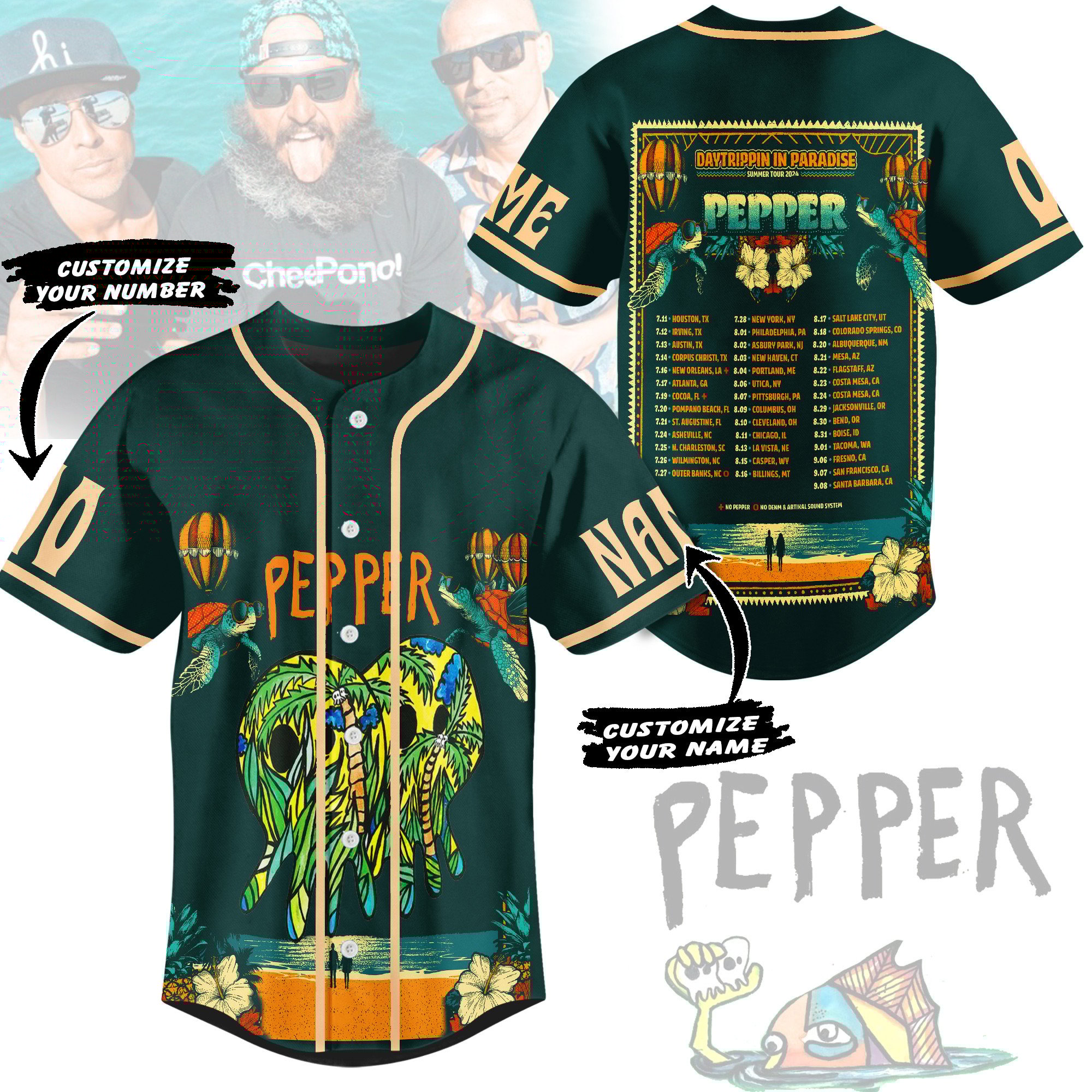 Pepper Band Baseball Jersey For Fans