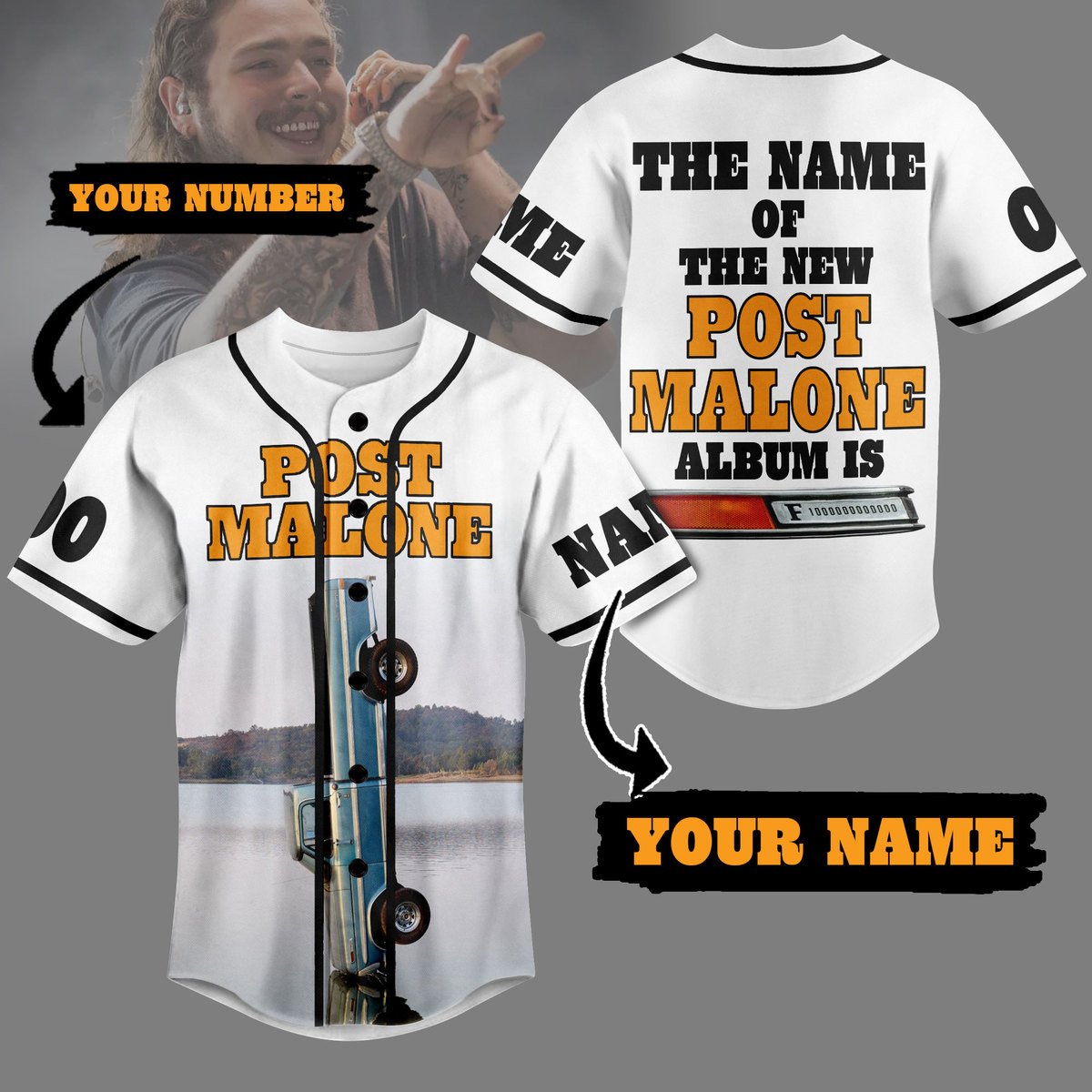 Post Malone Baseball Jersey For Fans