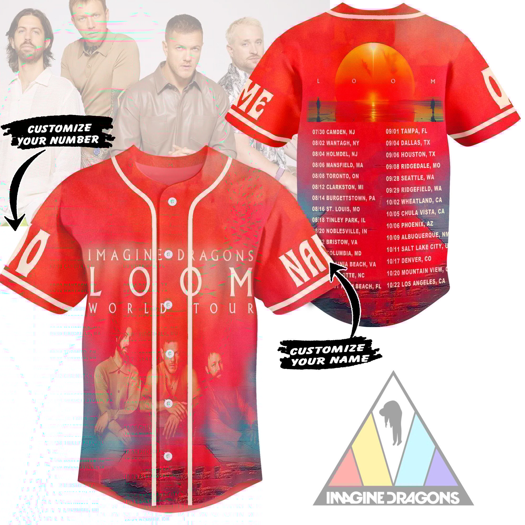Imagine Dragons Baseball Jersey For Fans