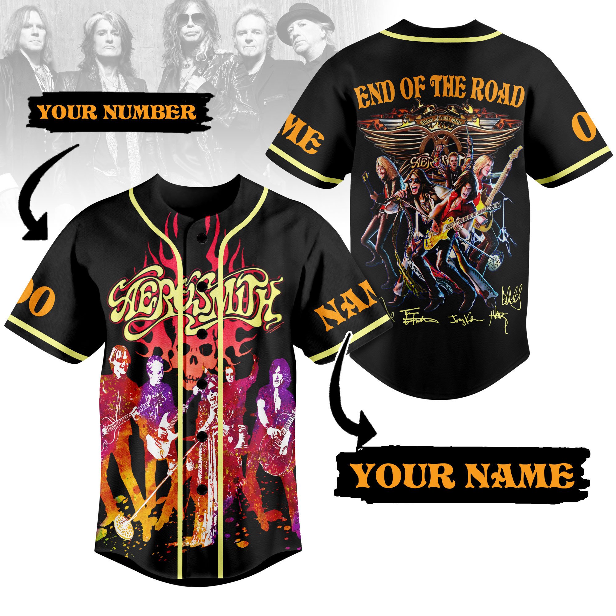 Aerosmith Baseball Jersey For Fans