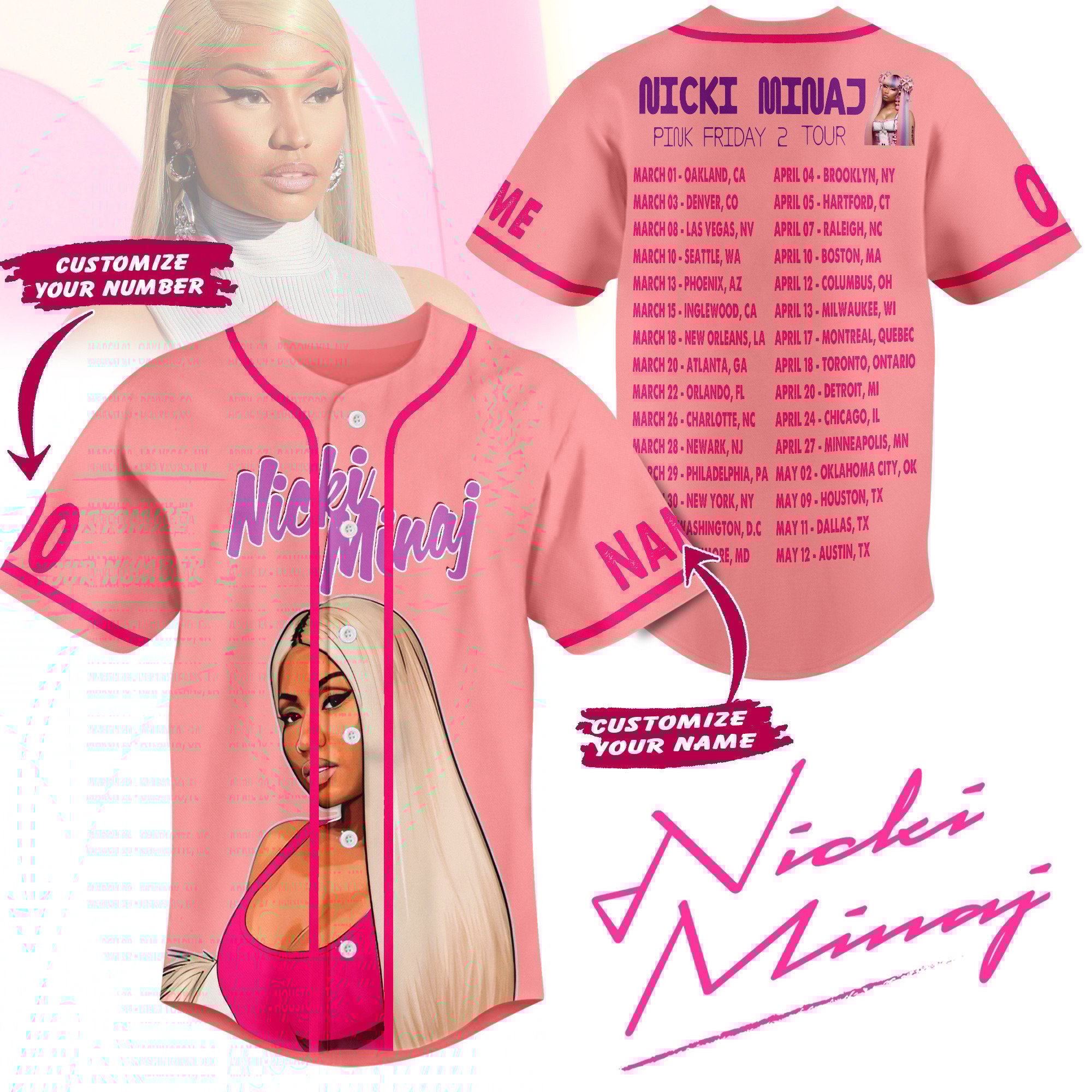 Nicki Minaj Baseball Jersey For Fans
