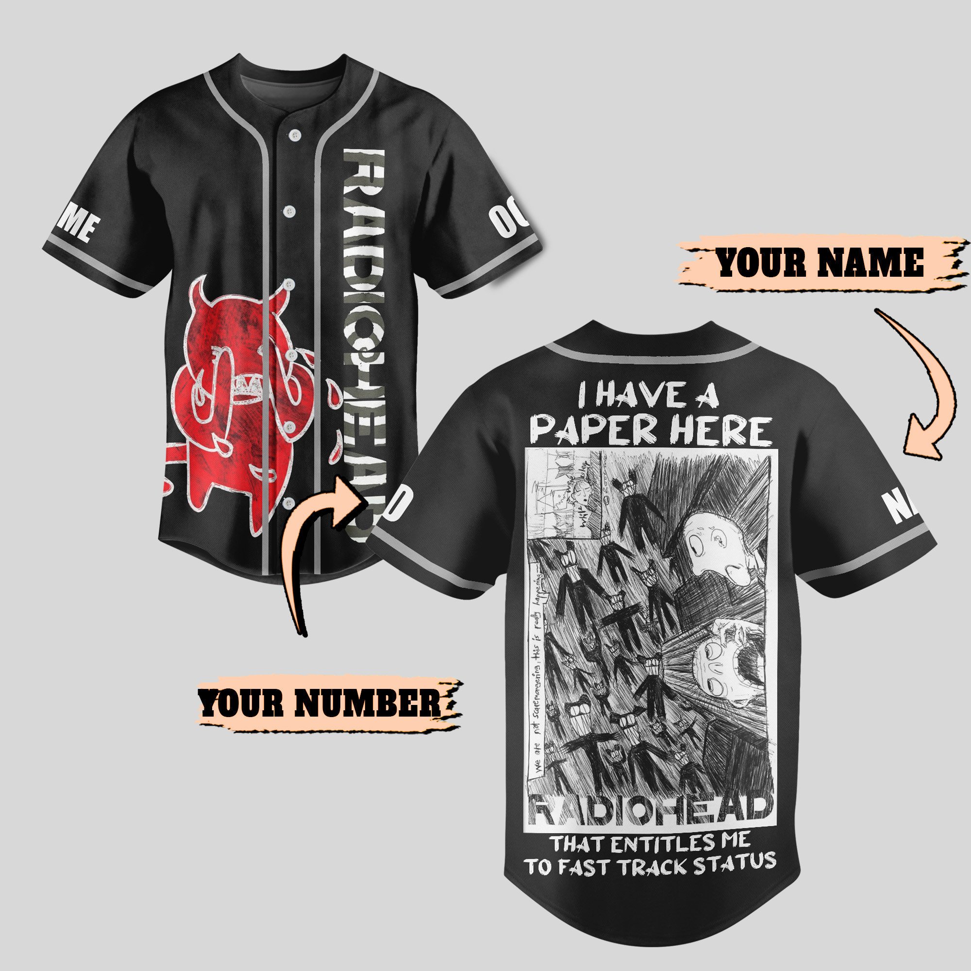 Radiohead Baseball Jersey For Fans