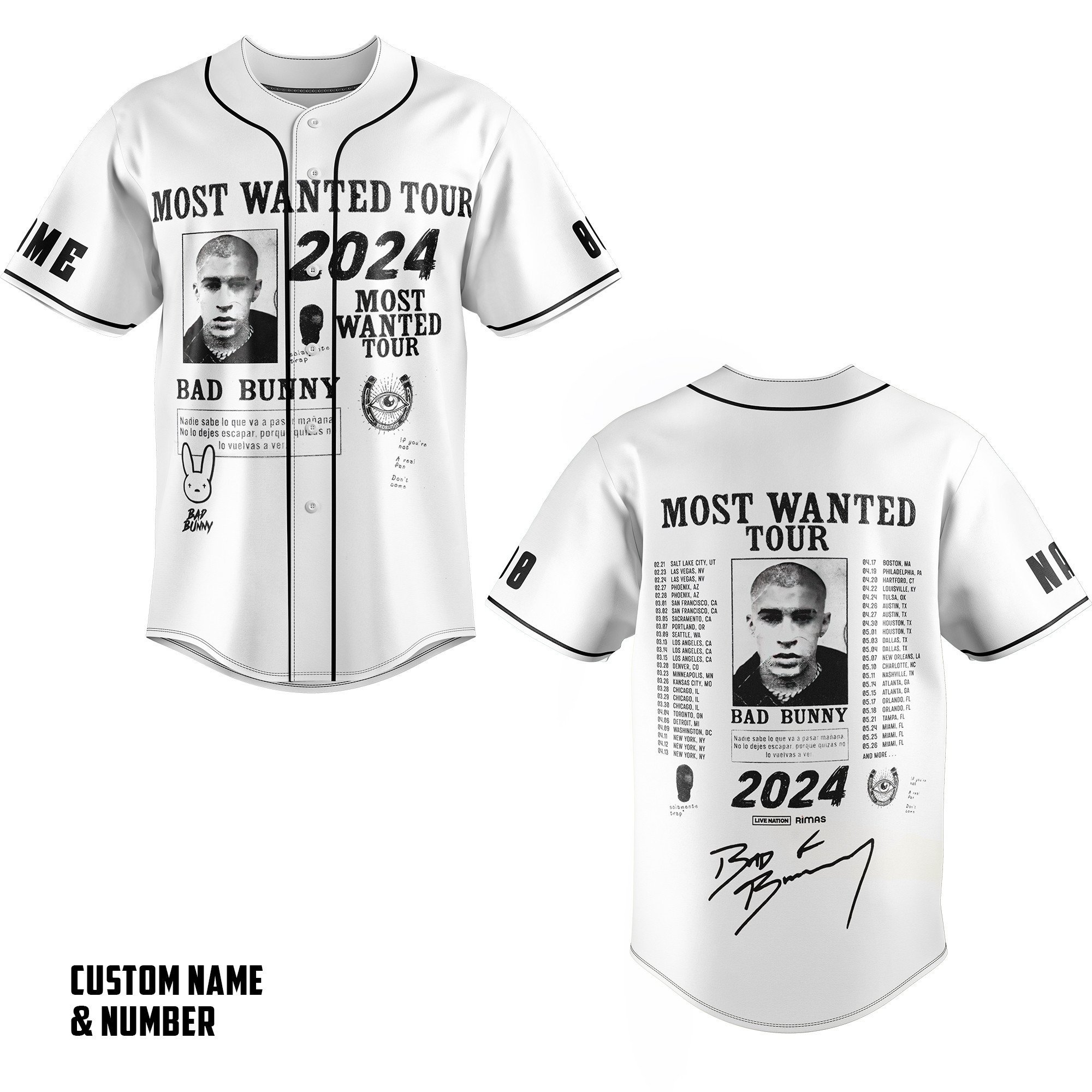 Bad Bunny Baseball Jersey For Fans