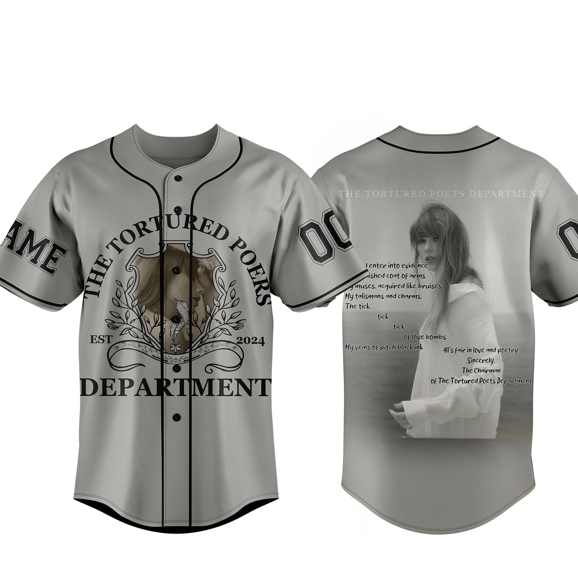 The Tortured Poets Department Baseball Jersey For Fans