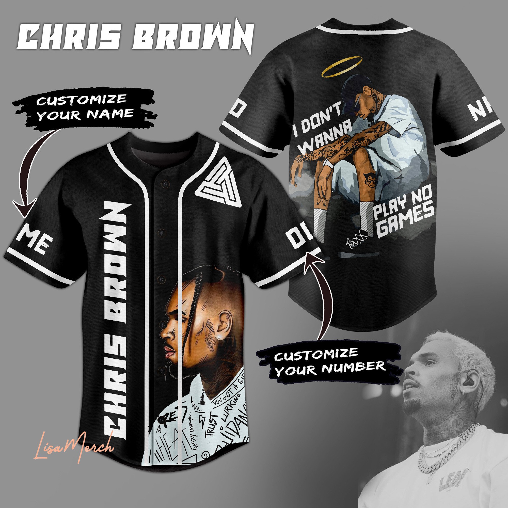 Chris Brown Baseball Jersey For Fans