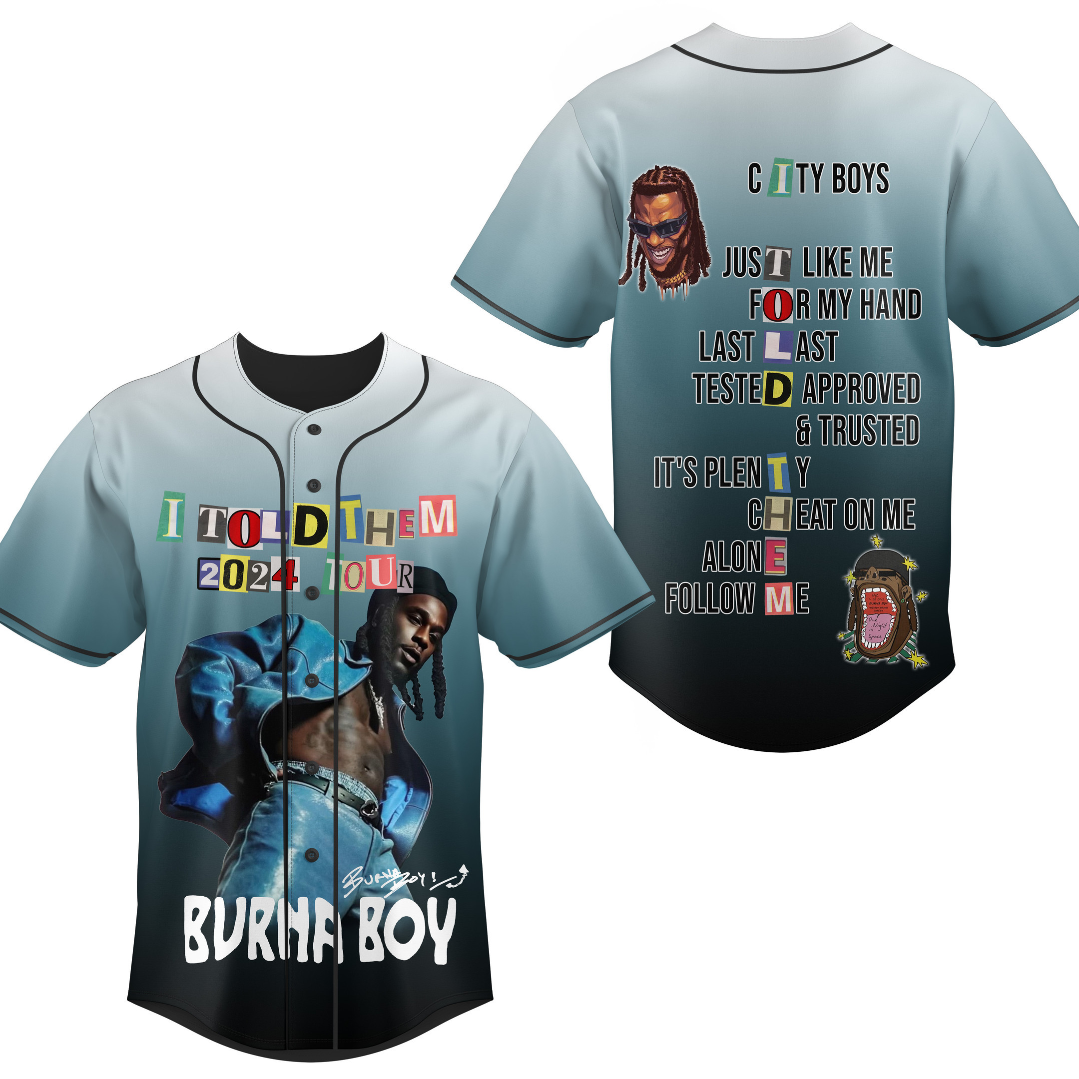 Burna Boy Baseball Jersey For Fans