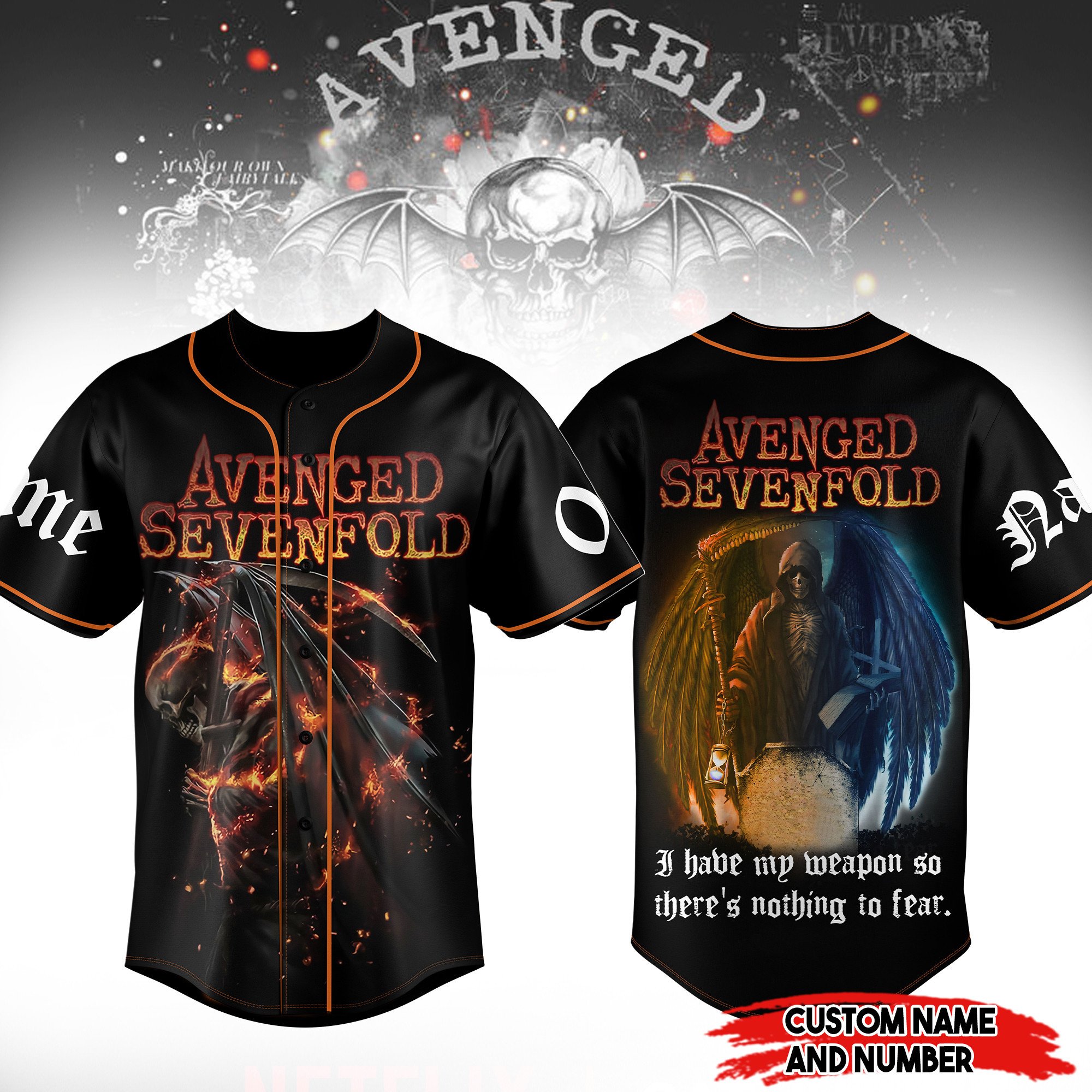 Avenged Sevenfold Baseball Jersey For Fans
