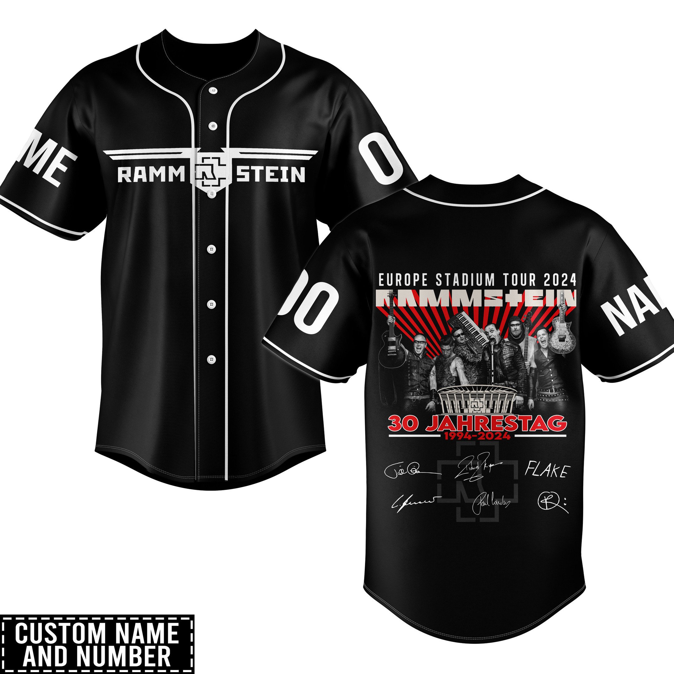 Rammstein Baseball Jersey For Fans