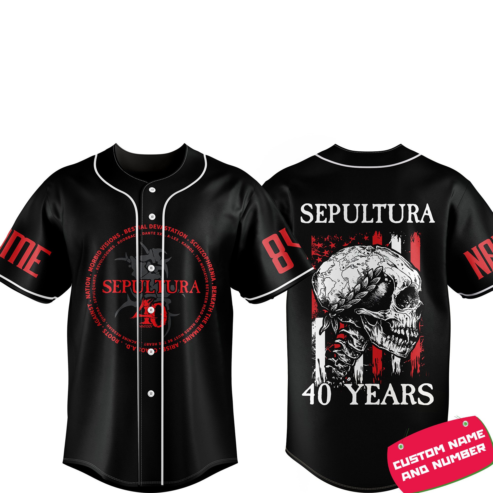 Sepultura Baseball Jersey For Fans
