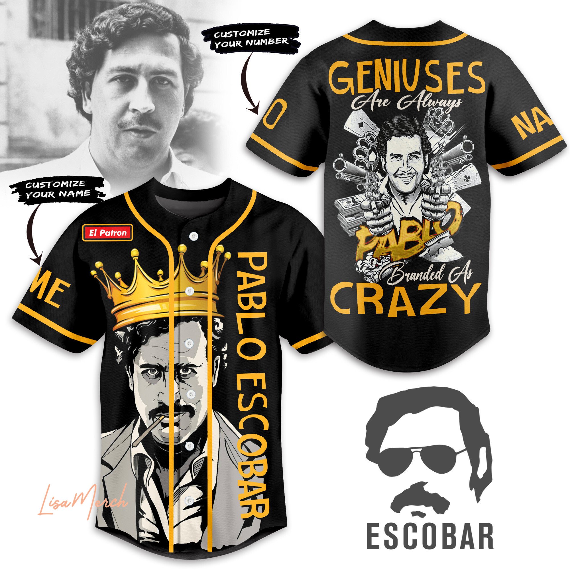 Pablo Escobar Baseball Jersey For Fans