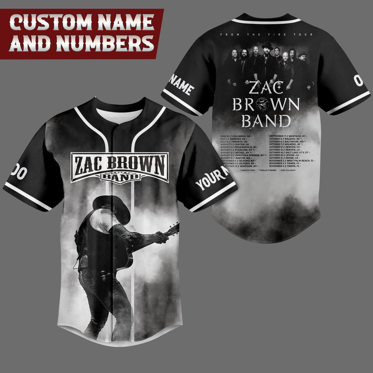 Zac Brown Band Baseball Jersey For Fans