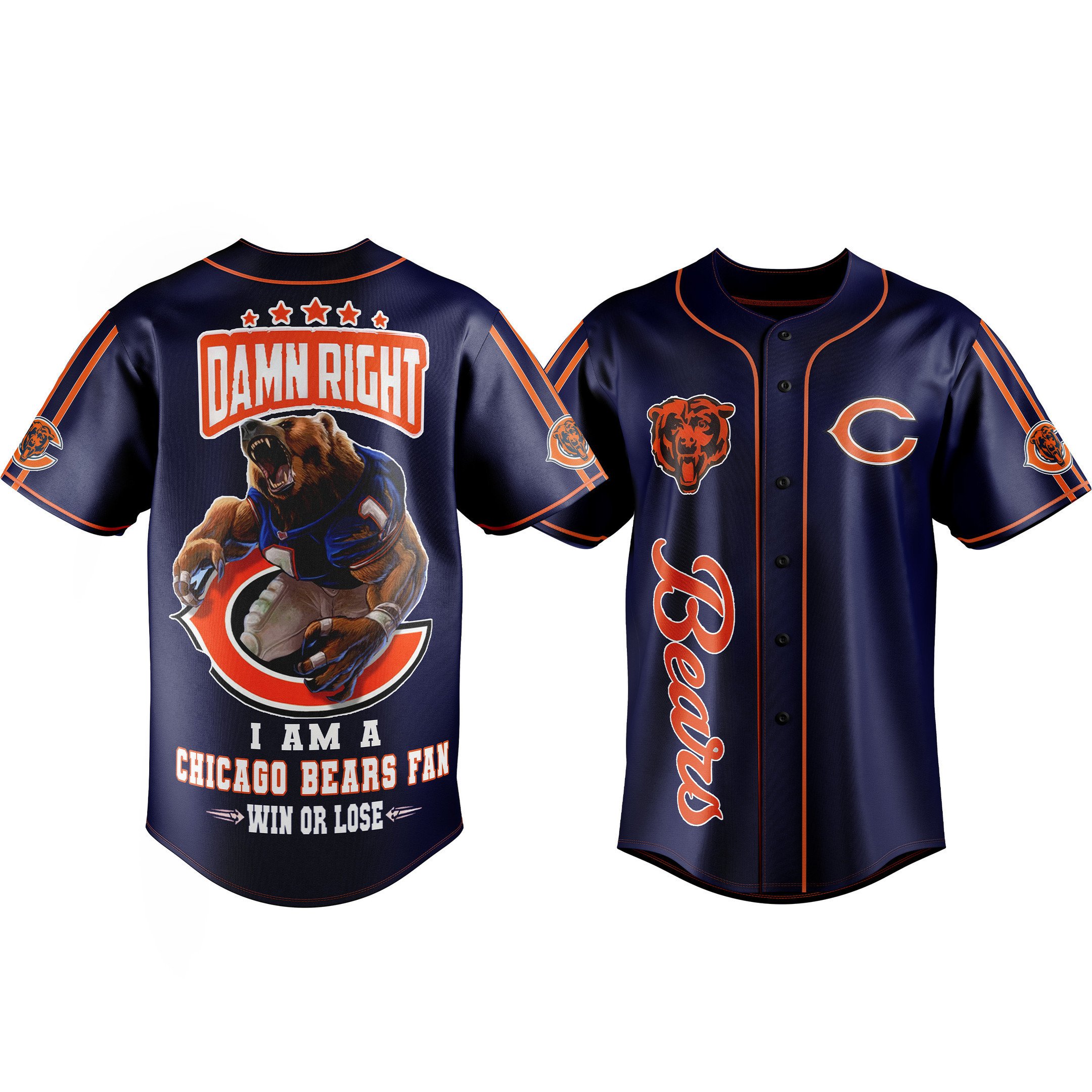 Chicago Bears Baseball Jersey For Fans