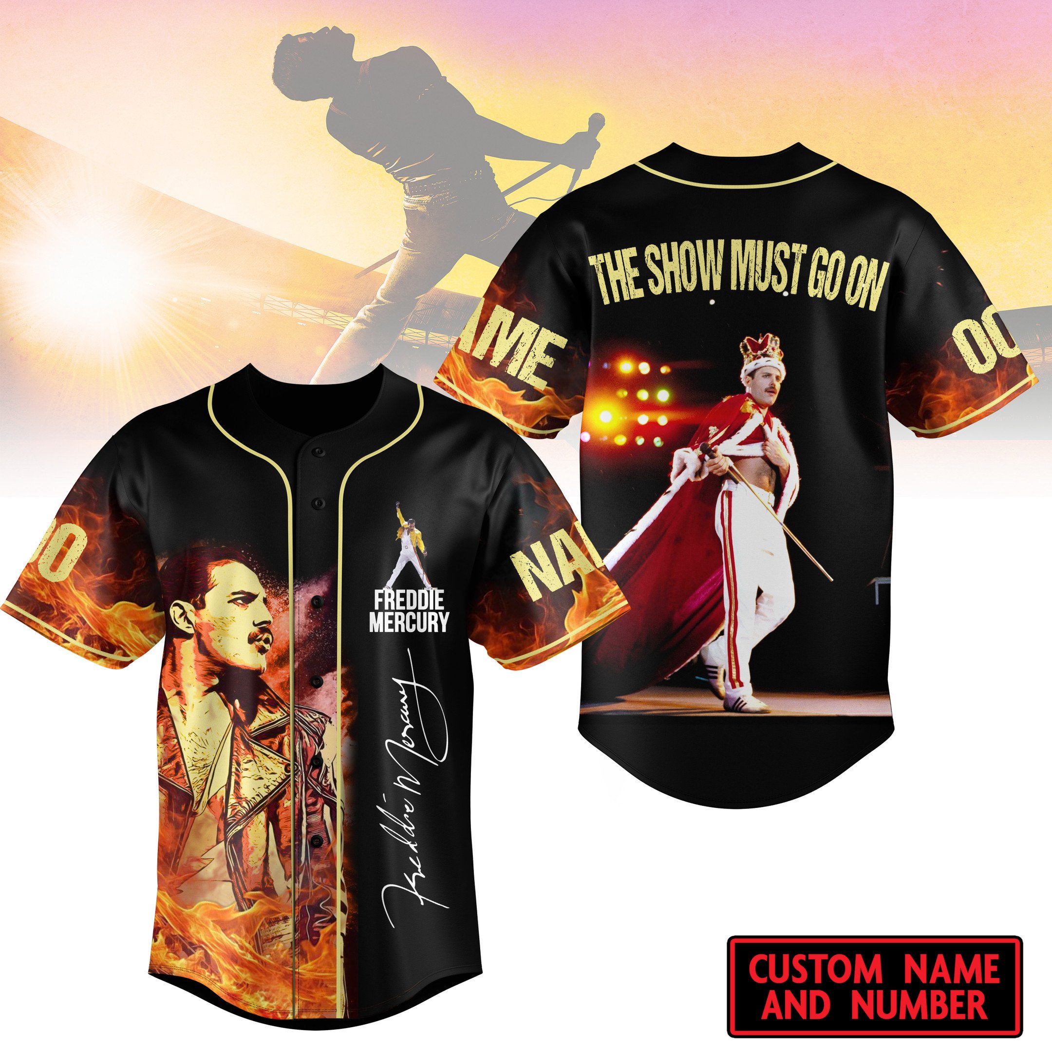 Freddie Mercury Baseball Jersey For Fans