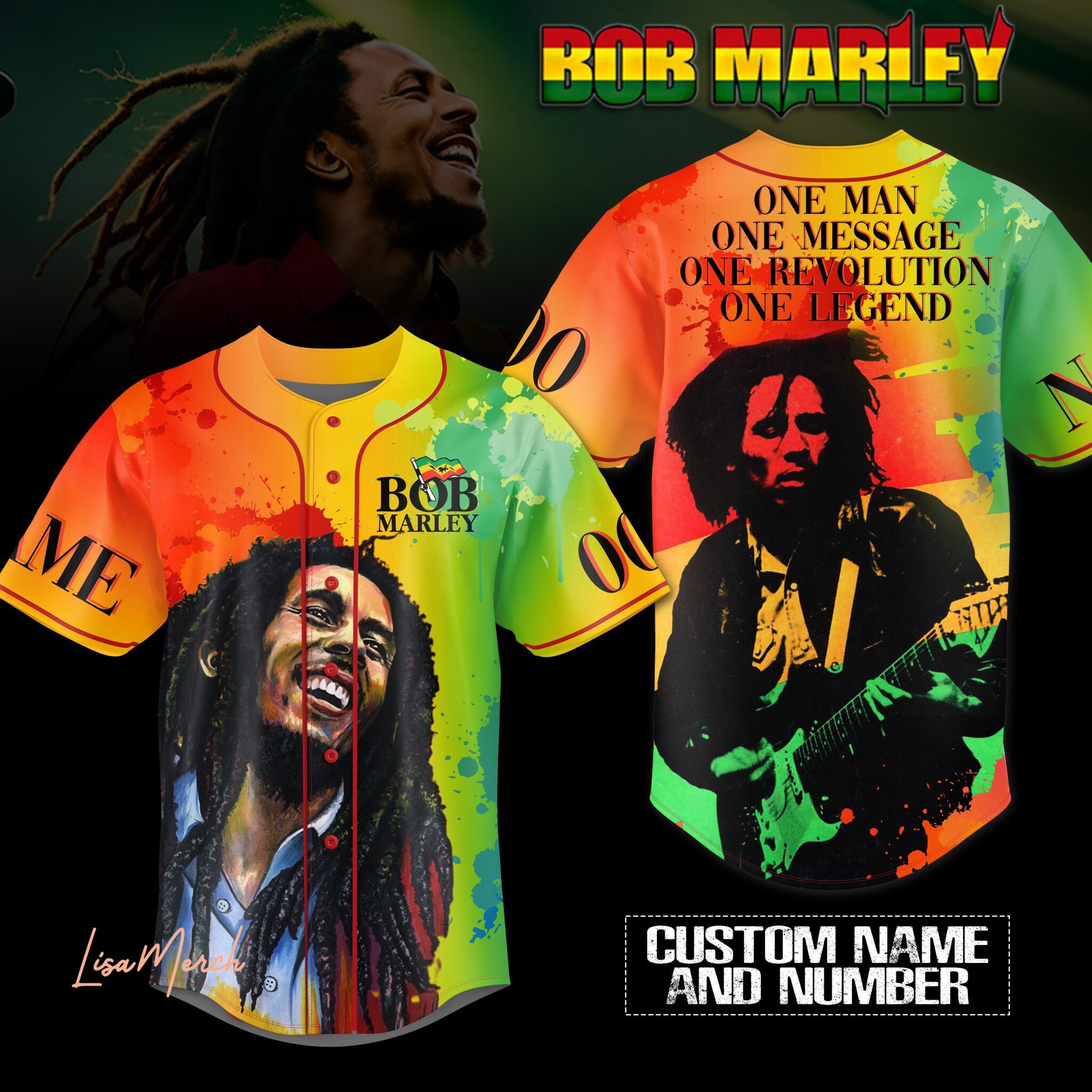 Bob Marley Baseball Jersey For Fans