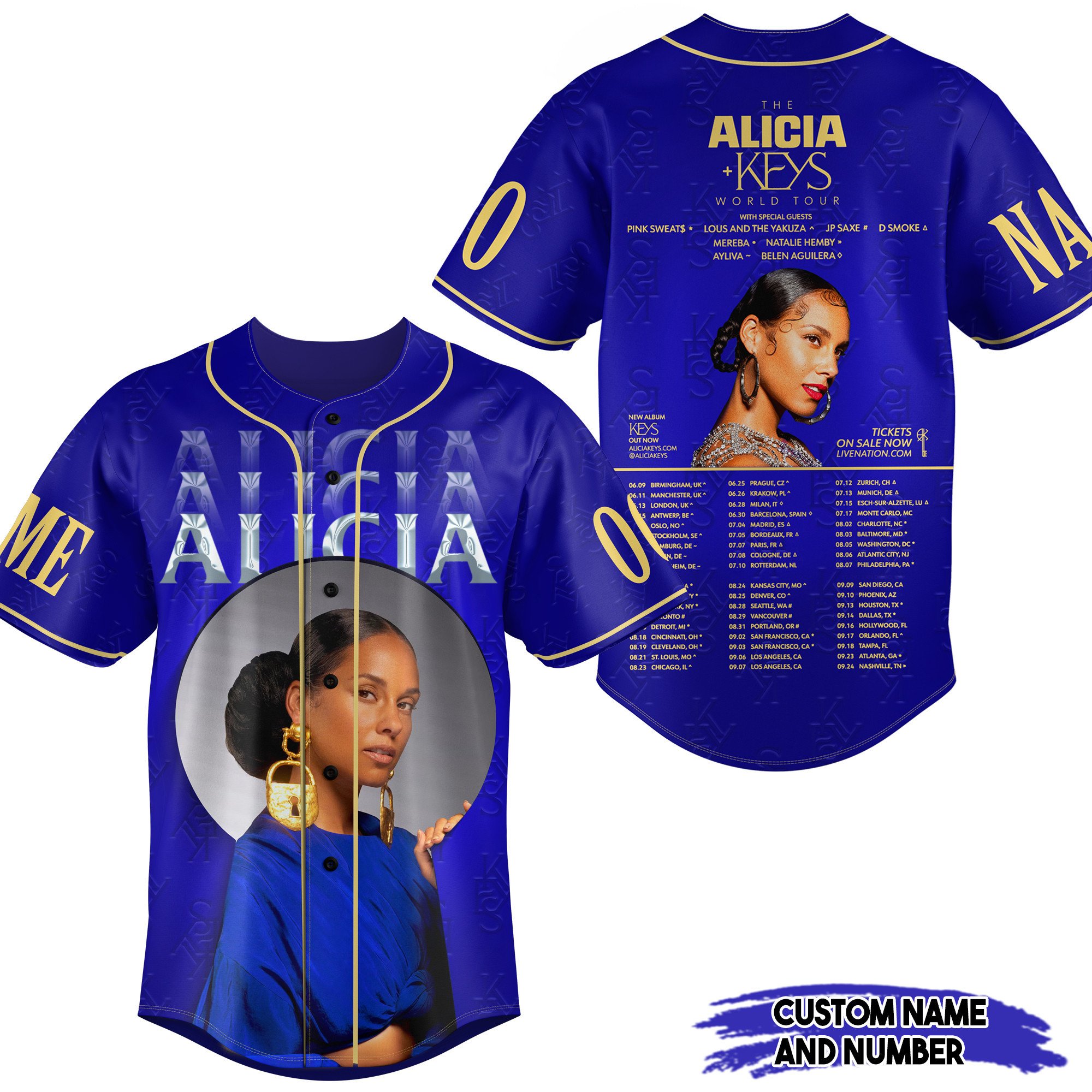 Alicia Keys Baseball Jersey For Fans
