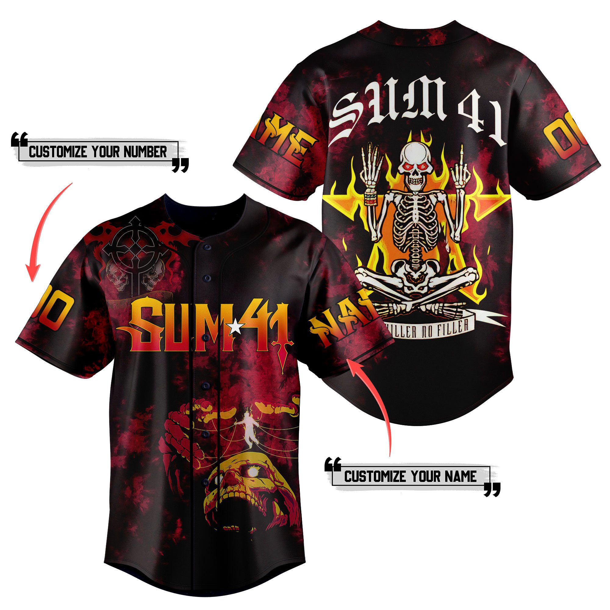 Sum 41 Baseball Jersey For Fans