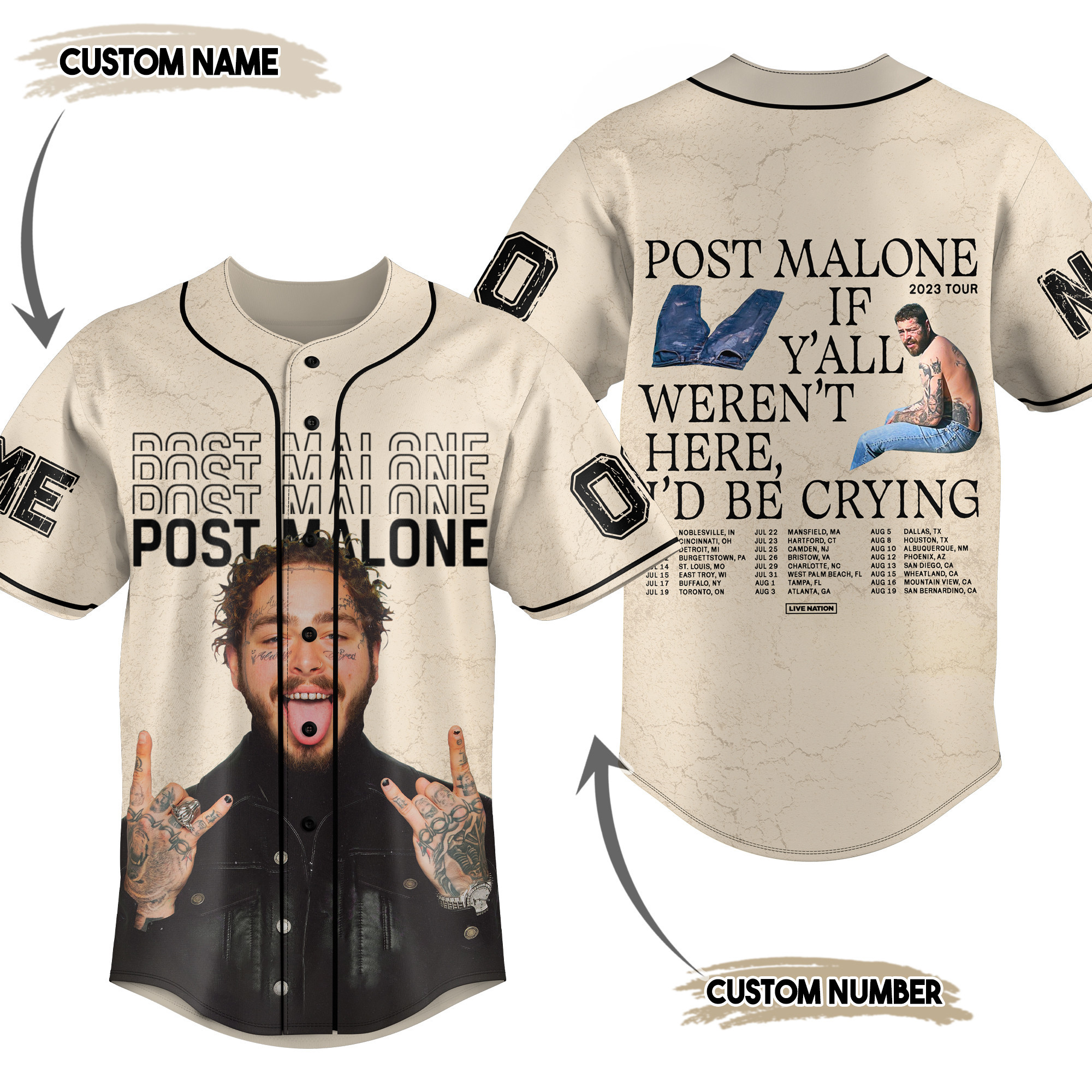 Post Malone Baseball Jersey For Fans