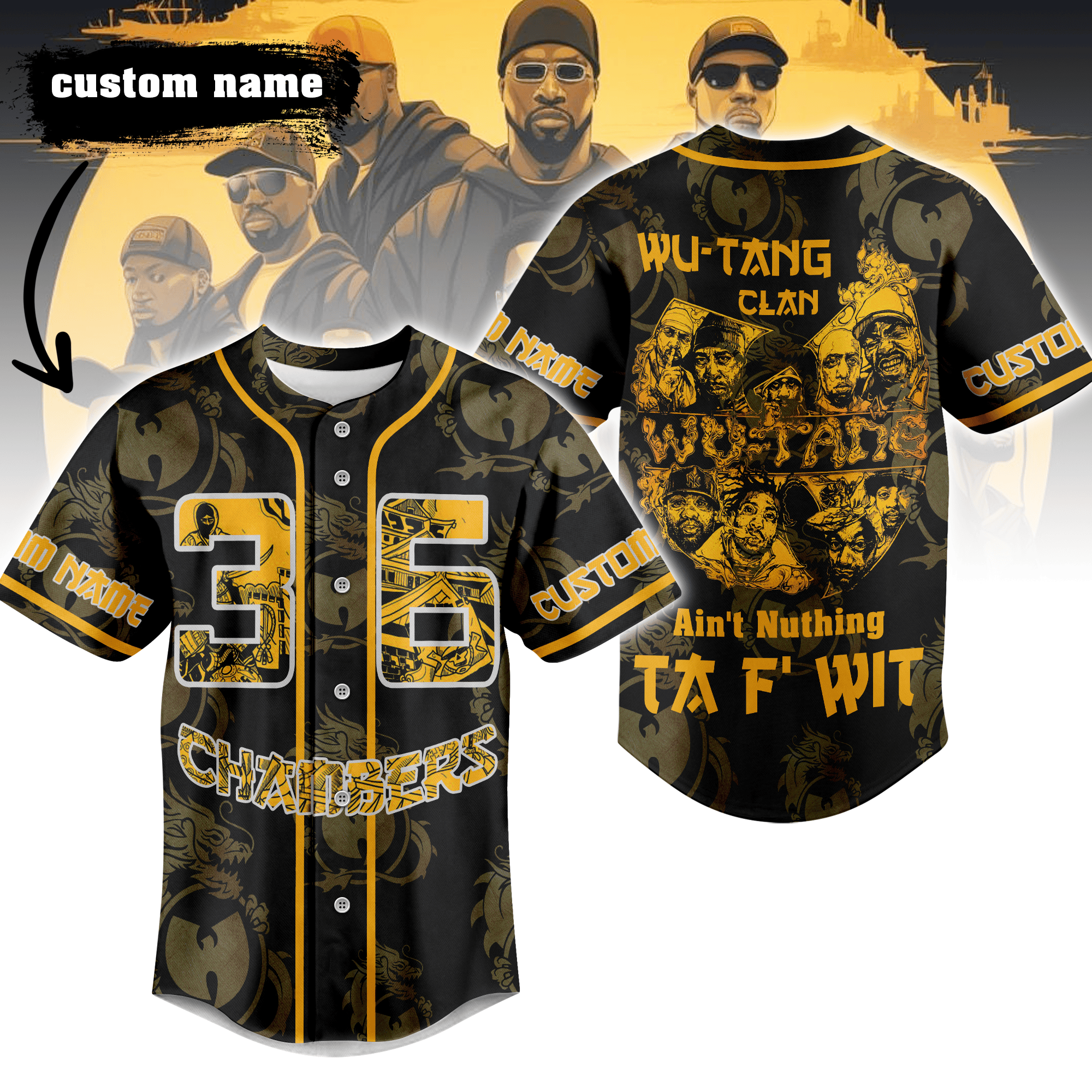 Wu Tang Clan Baseball Jersey For Fans