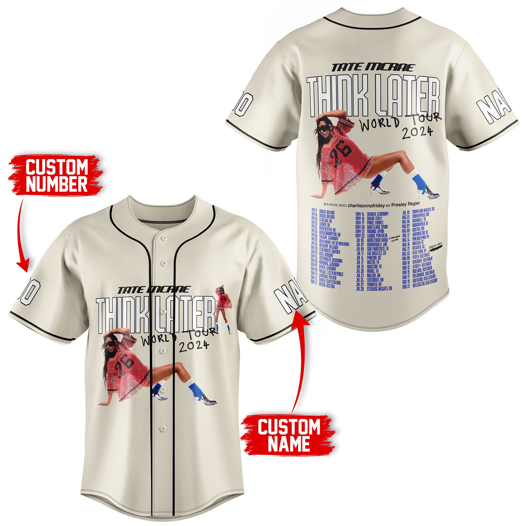 Tate Mcrae Baseball Jersey For Fans