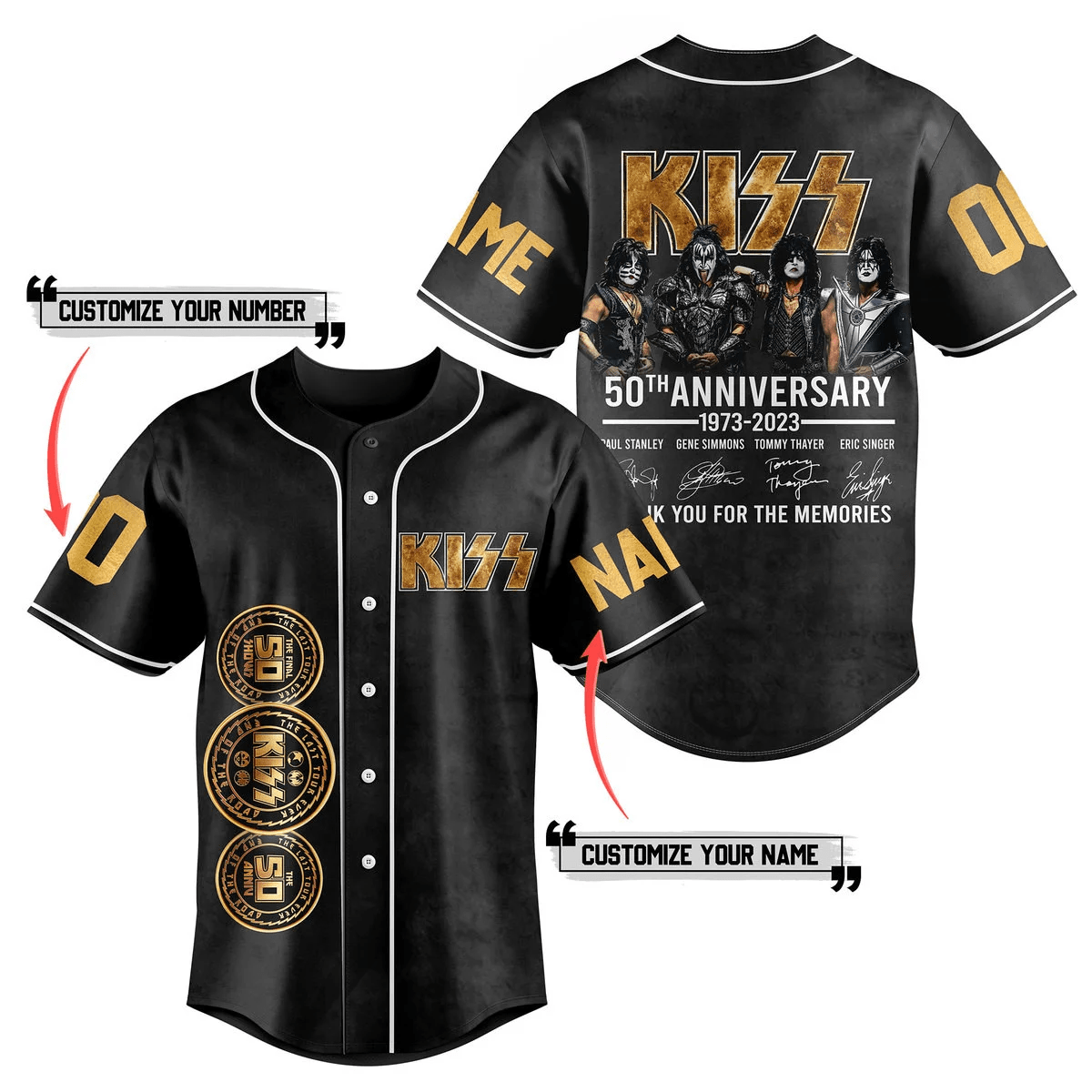 Kiss Baseball Jersey For Fans