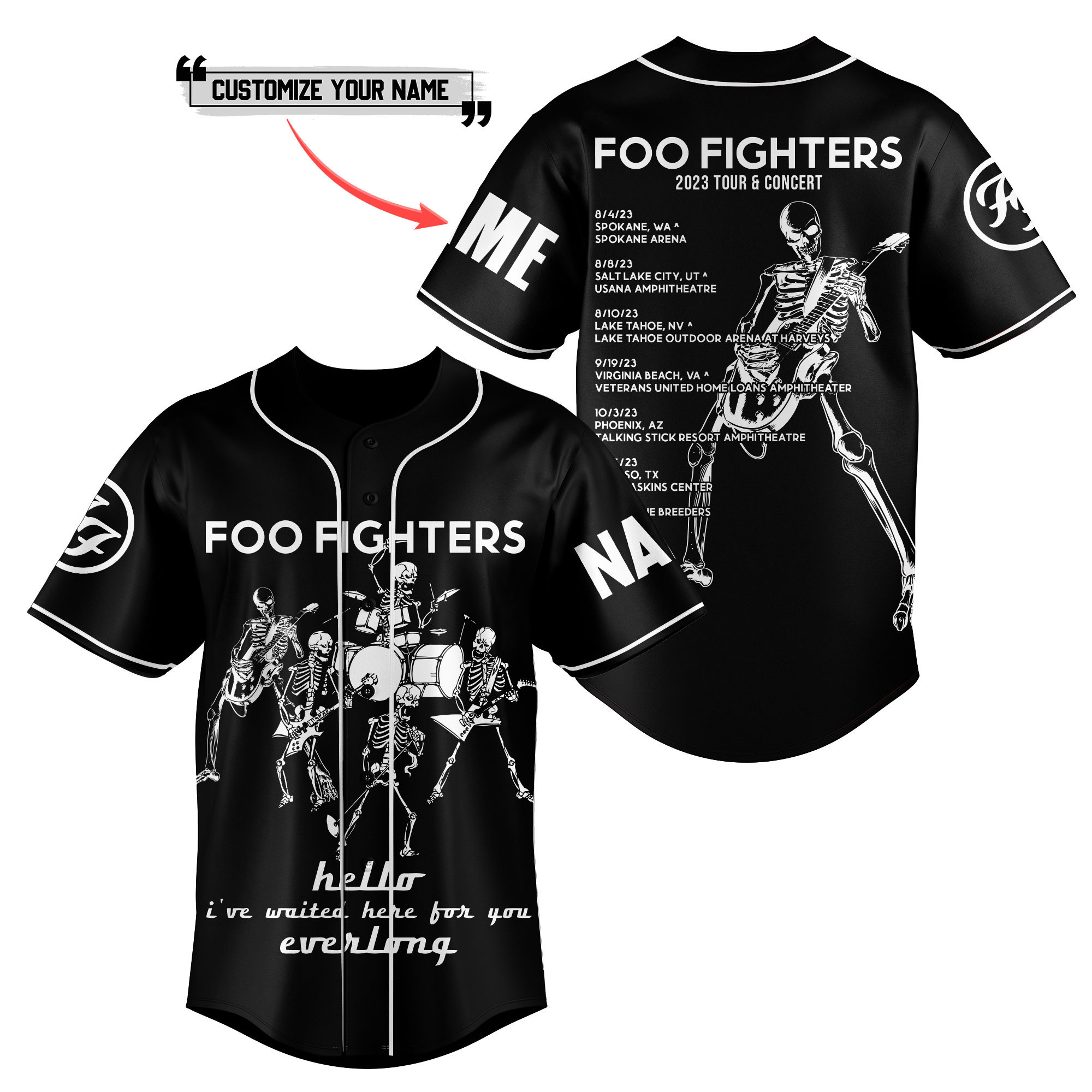 Foo Fighters Baseball Jersey For Fans