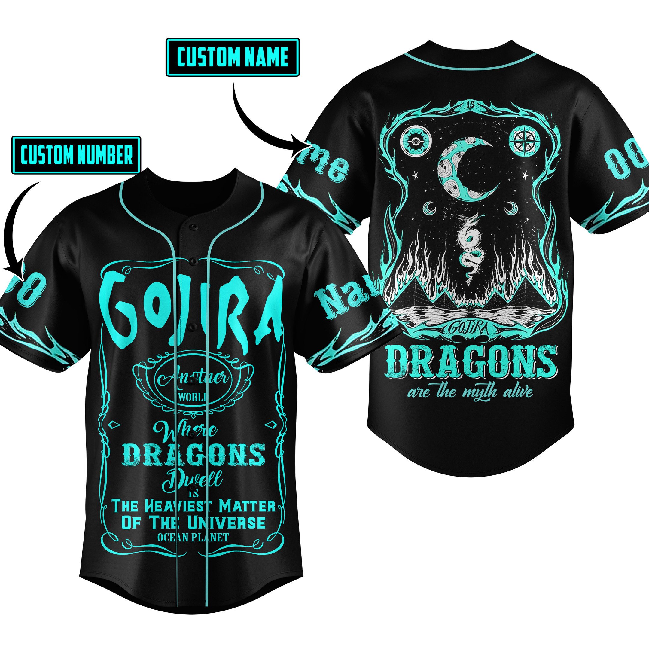 Where Dragons Dwell Gojira Baseball Jersey For Fans
