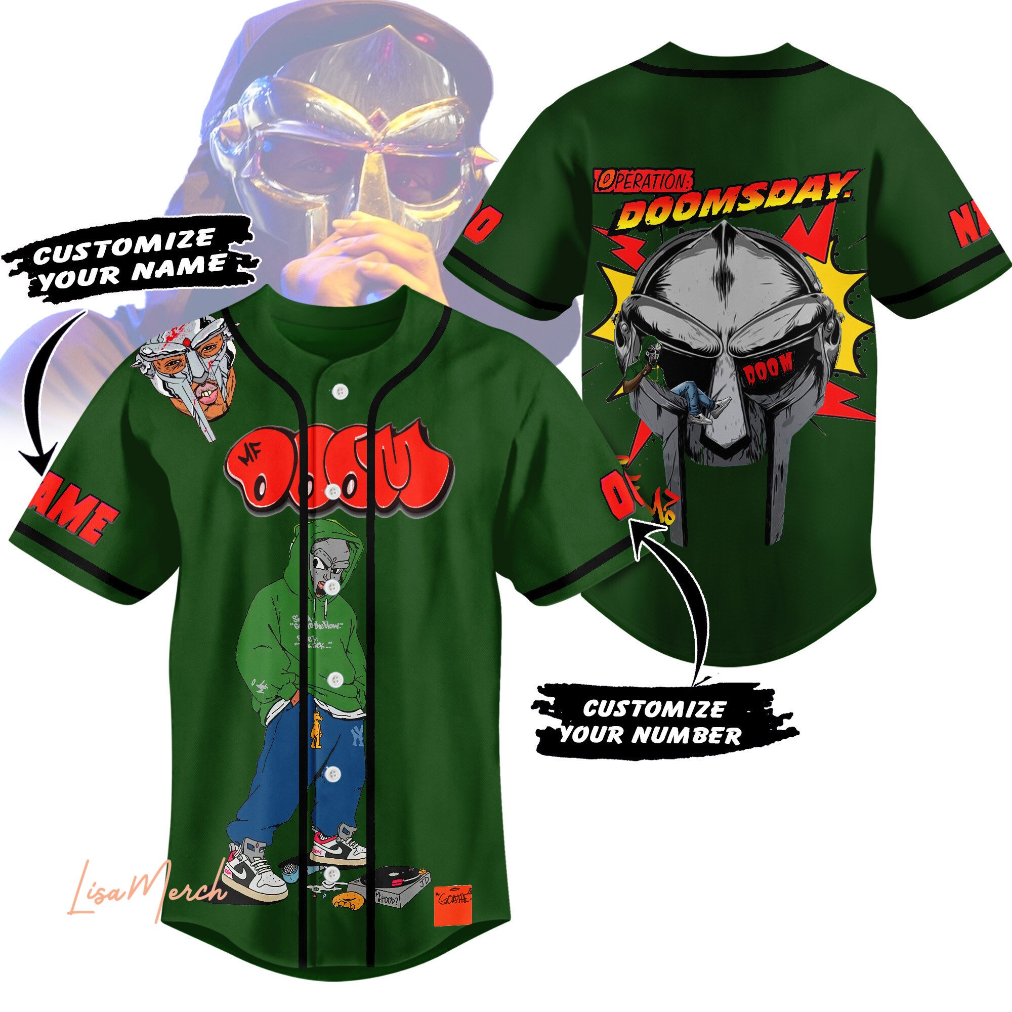 Mf Doom Baseball Jersey For Fans