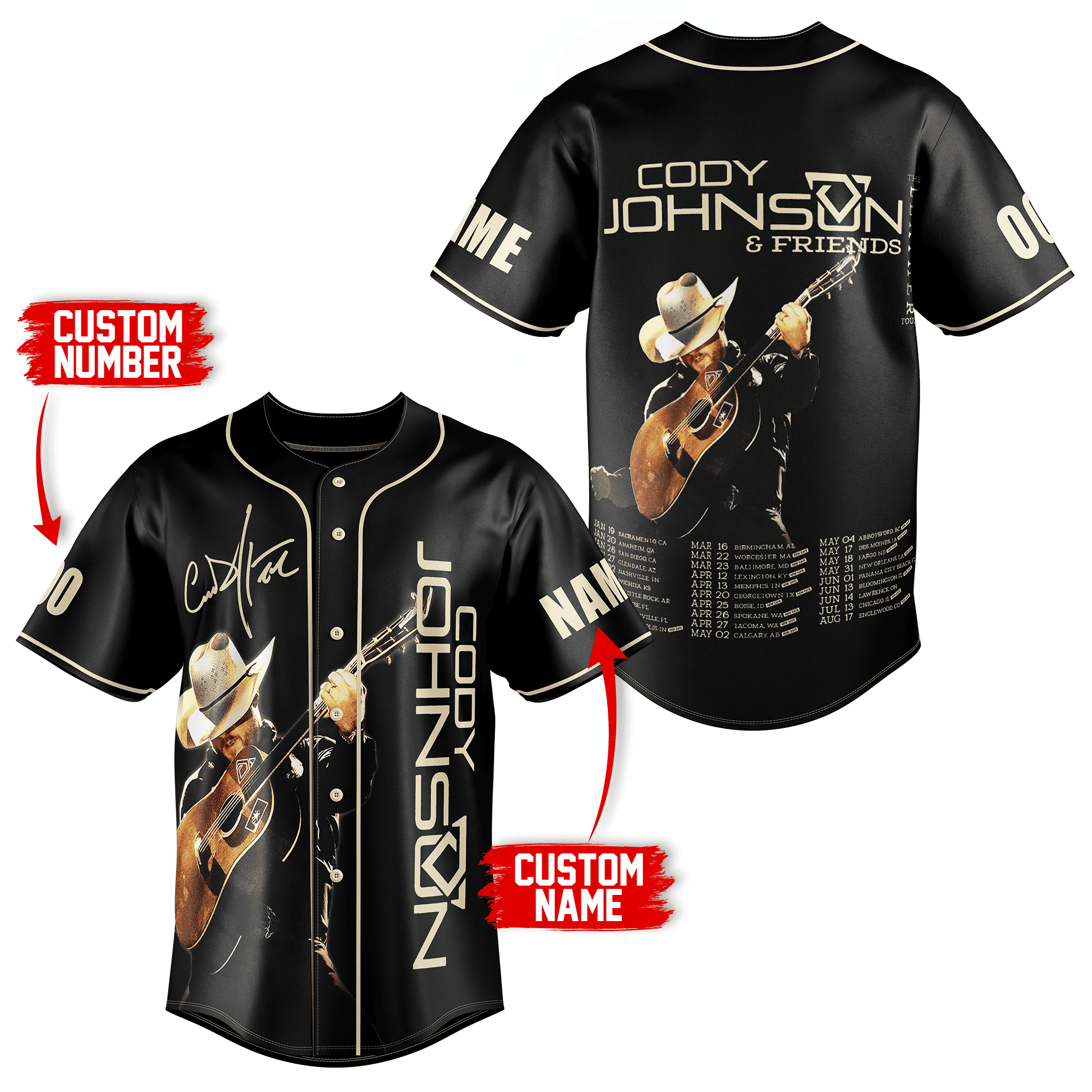 Cody Johnson Baseball Jersey For Fans