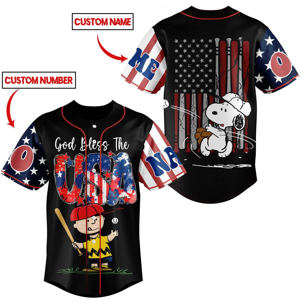 God Bless The Usa Baseball Jersey For Fans
