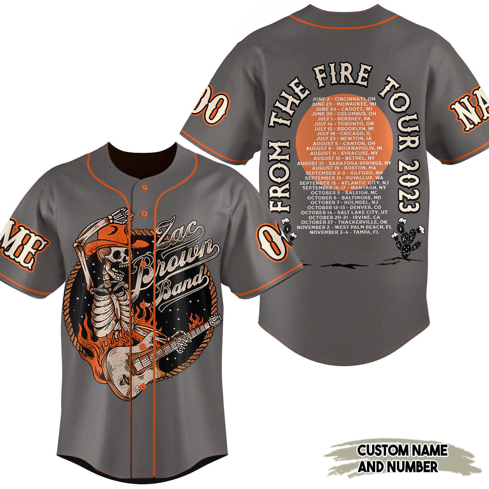 Zac Brown Band Baseball Jersey For Fans