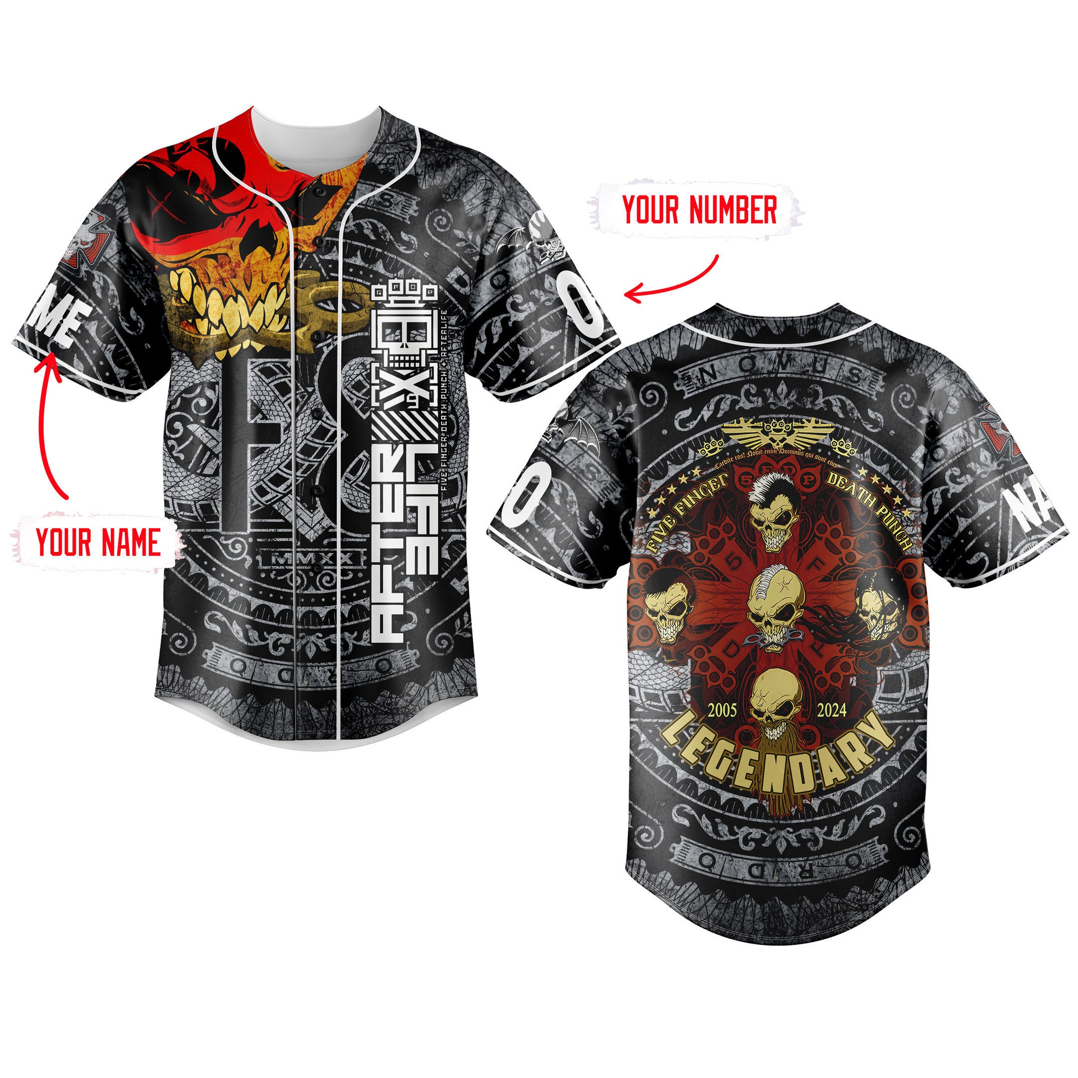 Five Finger Death Punch Baseball Jersey For Fans