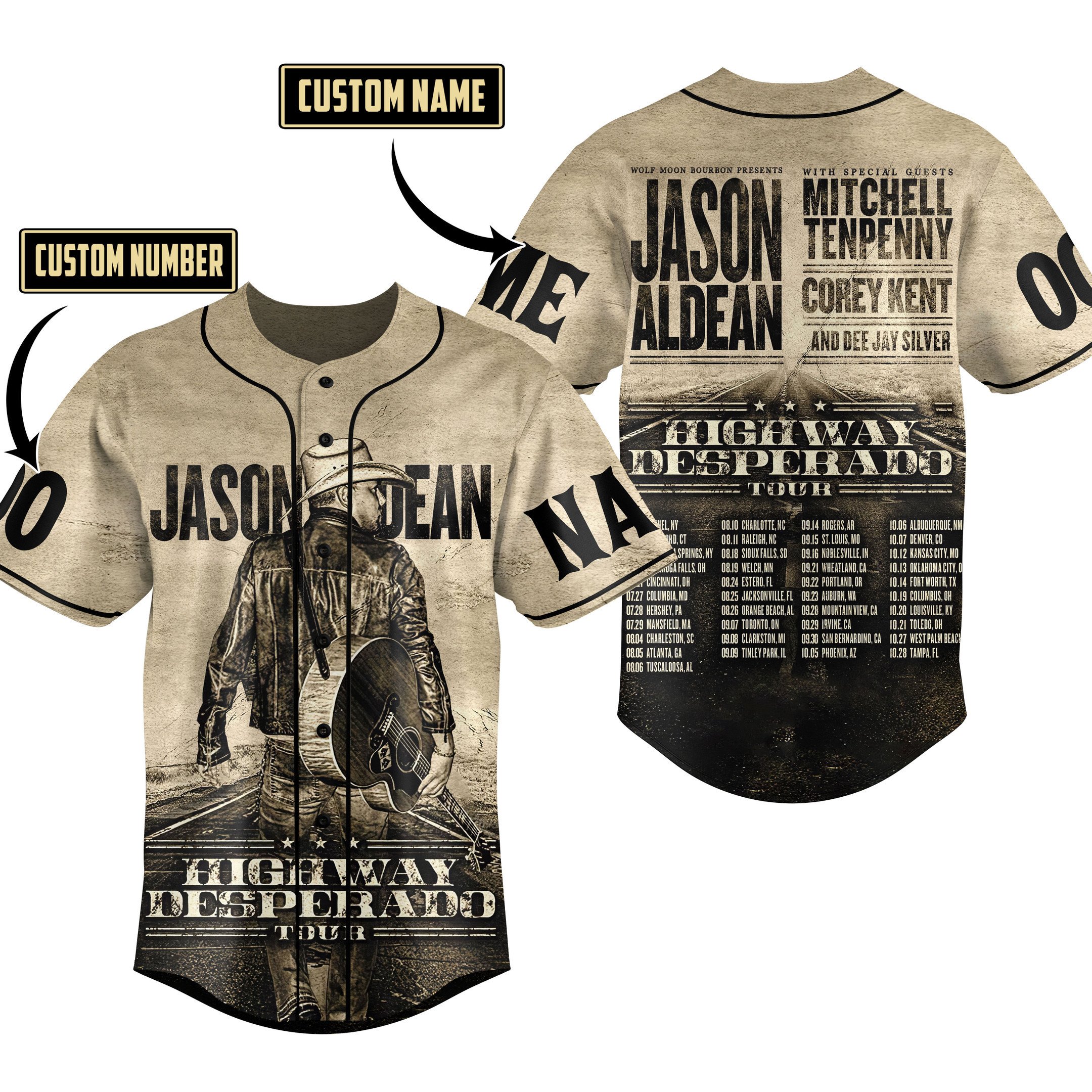 Jason Aldean Baseball Jersey For Fans