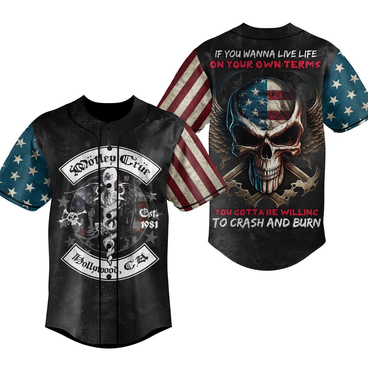 Motley Crue Baseball Jersey For Fans