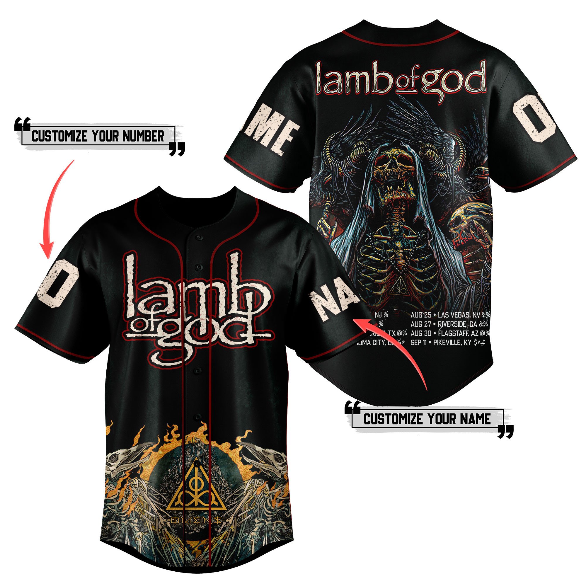 Lamb Of God Baseball Jersey For Fans