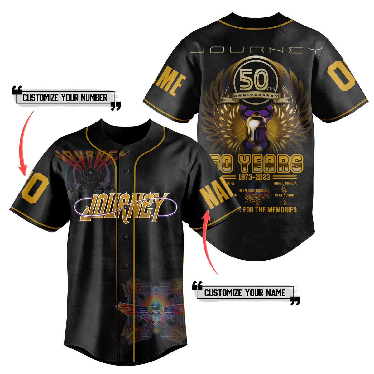 Journey 50Th Anniversary Baseball Jersey For Fans