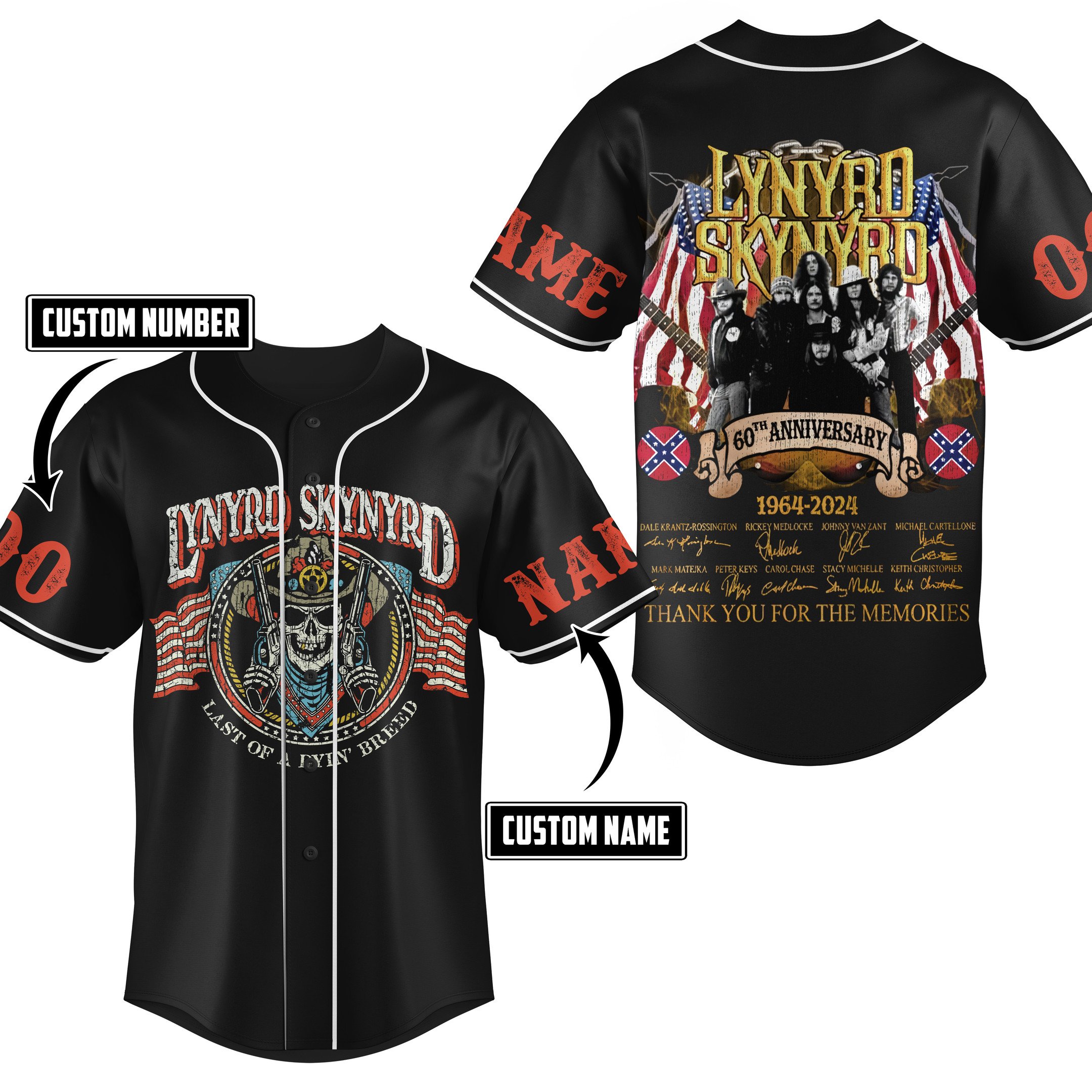 Lynyrd Skynyrd Baseball Jersey For Fans