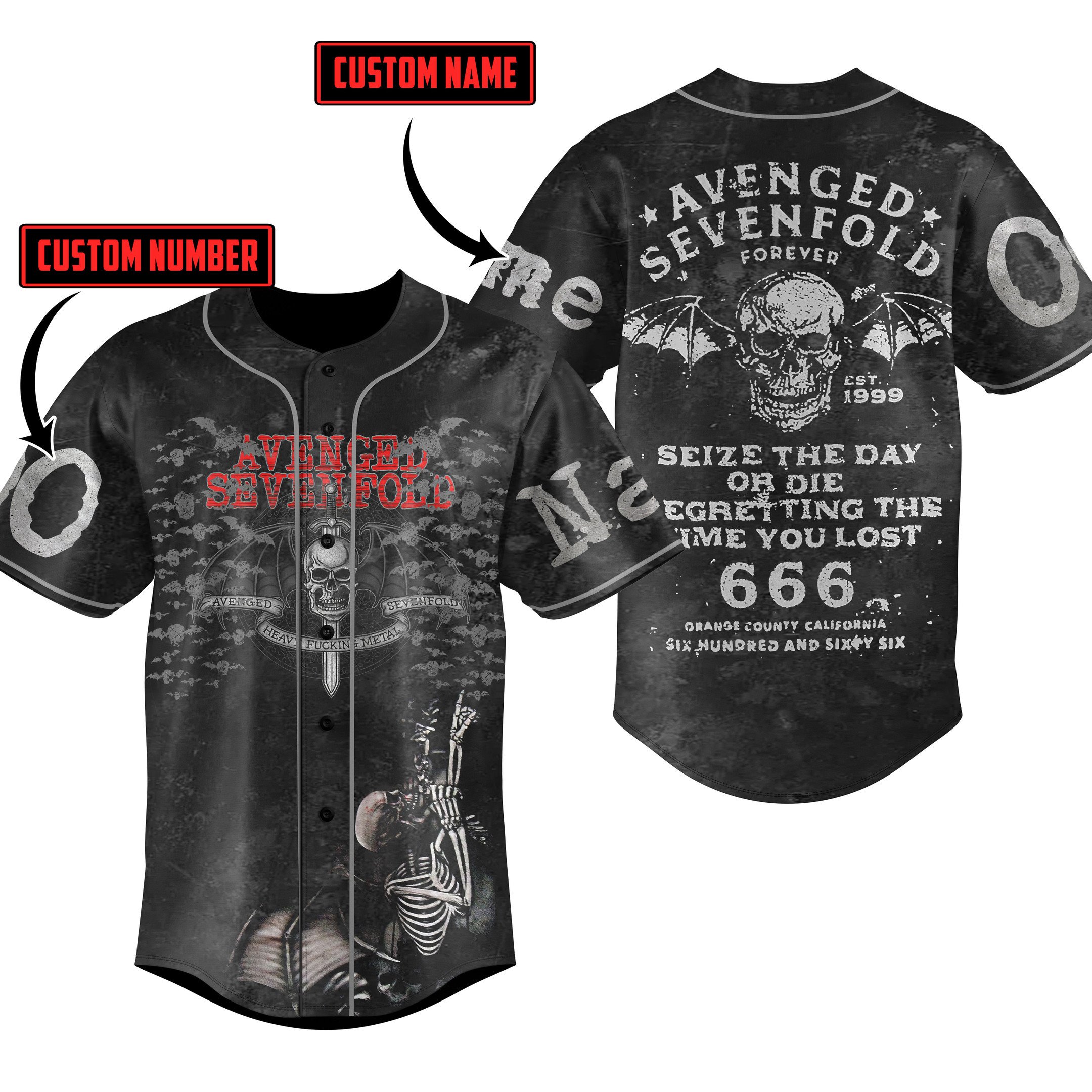 Avenged Sevenfold Baseball Jersey For Fans
