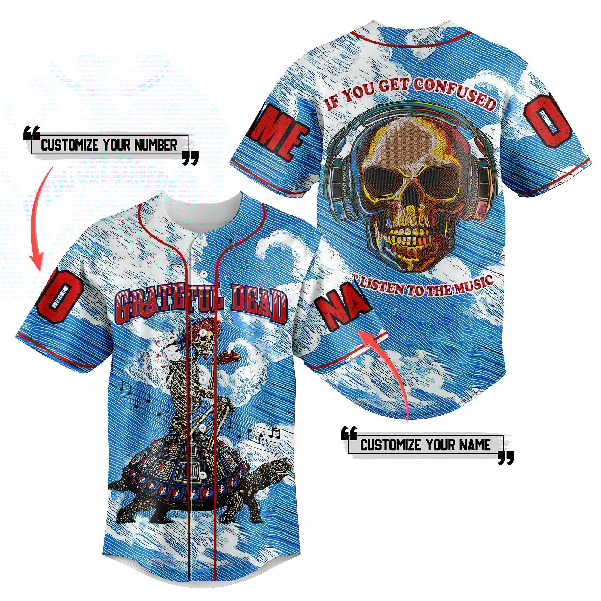 Grateful Dead Baseball Jersey For Fans