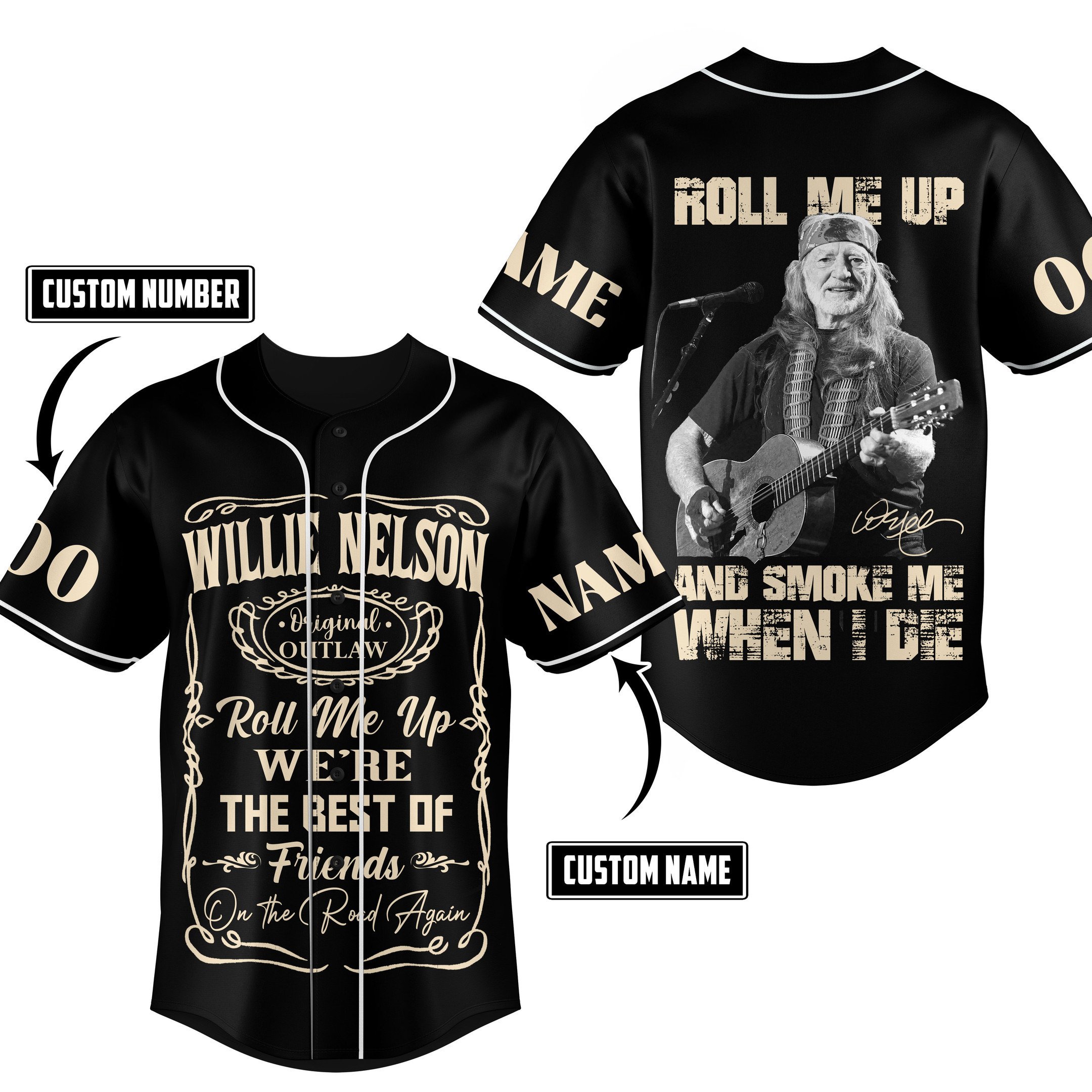 Willie Nelson Baseball Jersey For Fans