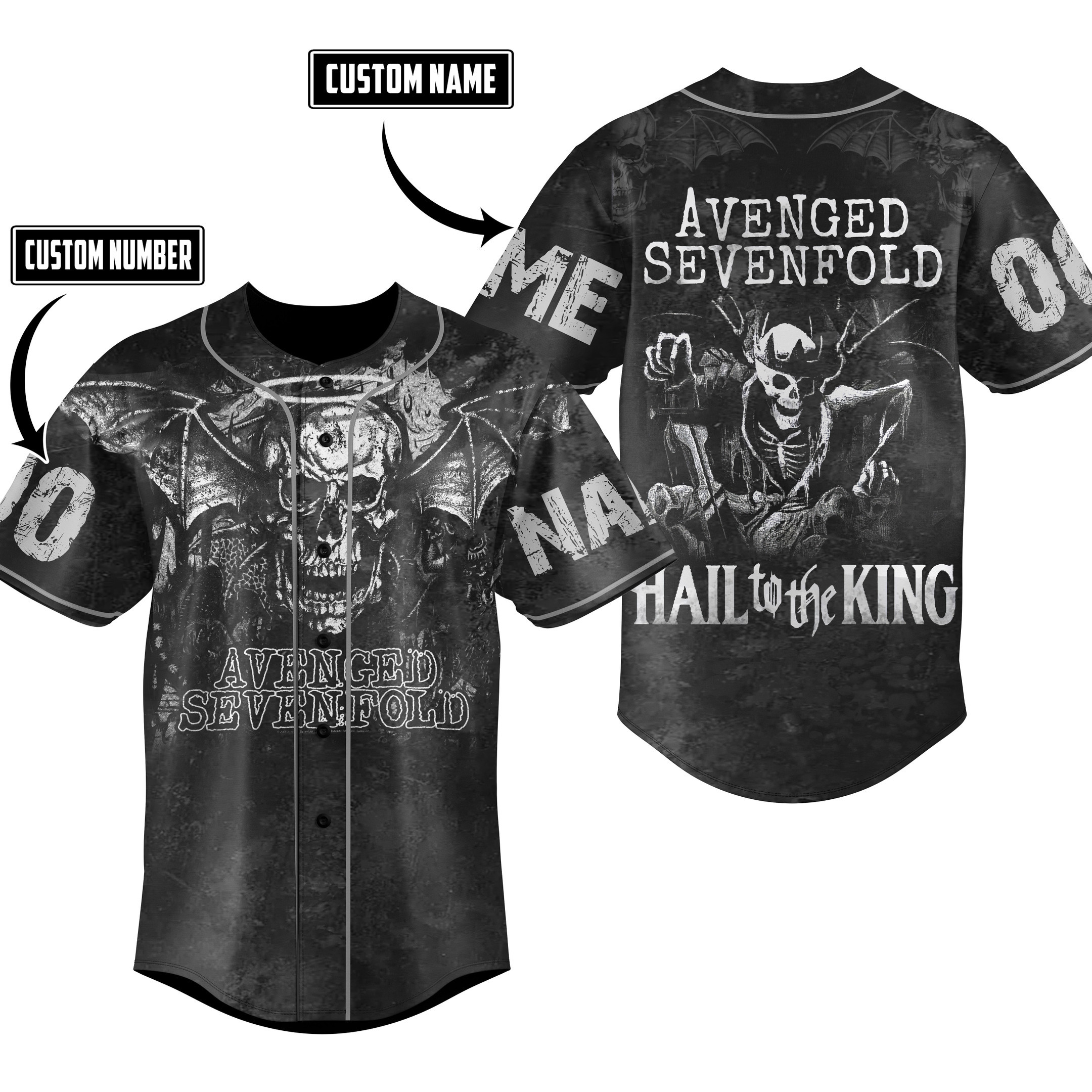 Avenged Sevenfold Hail To The King Baseball Jersey For Fans