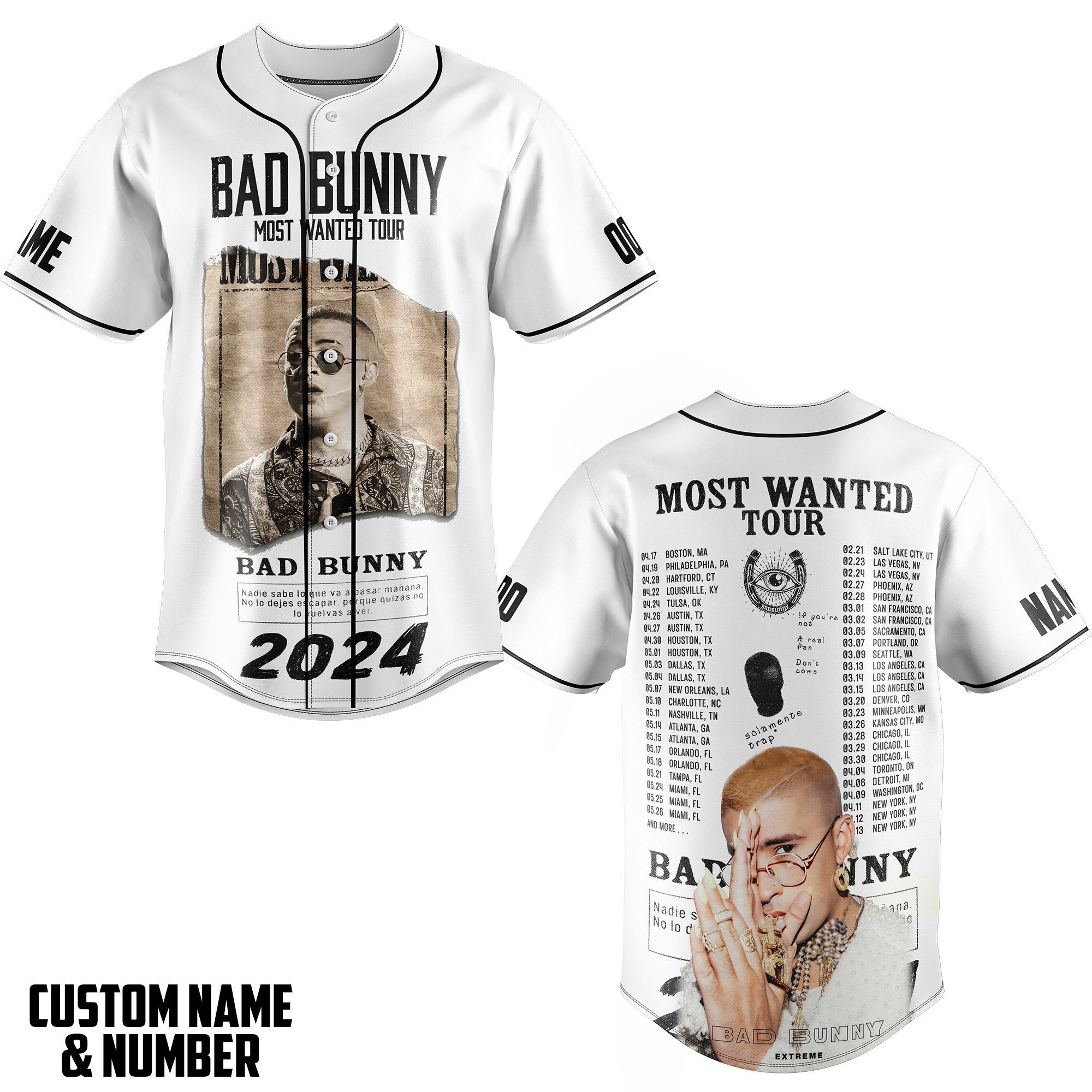 Bad Bunny Baseball Jersey For Fans