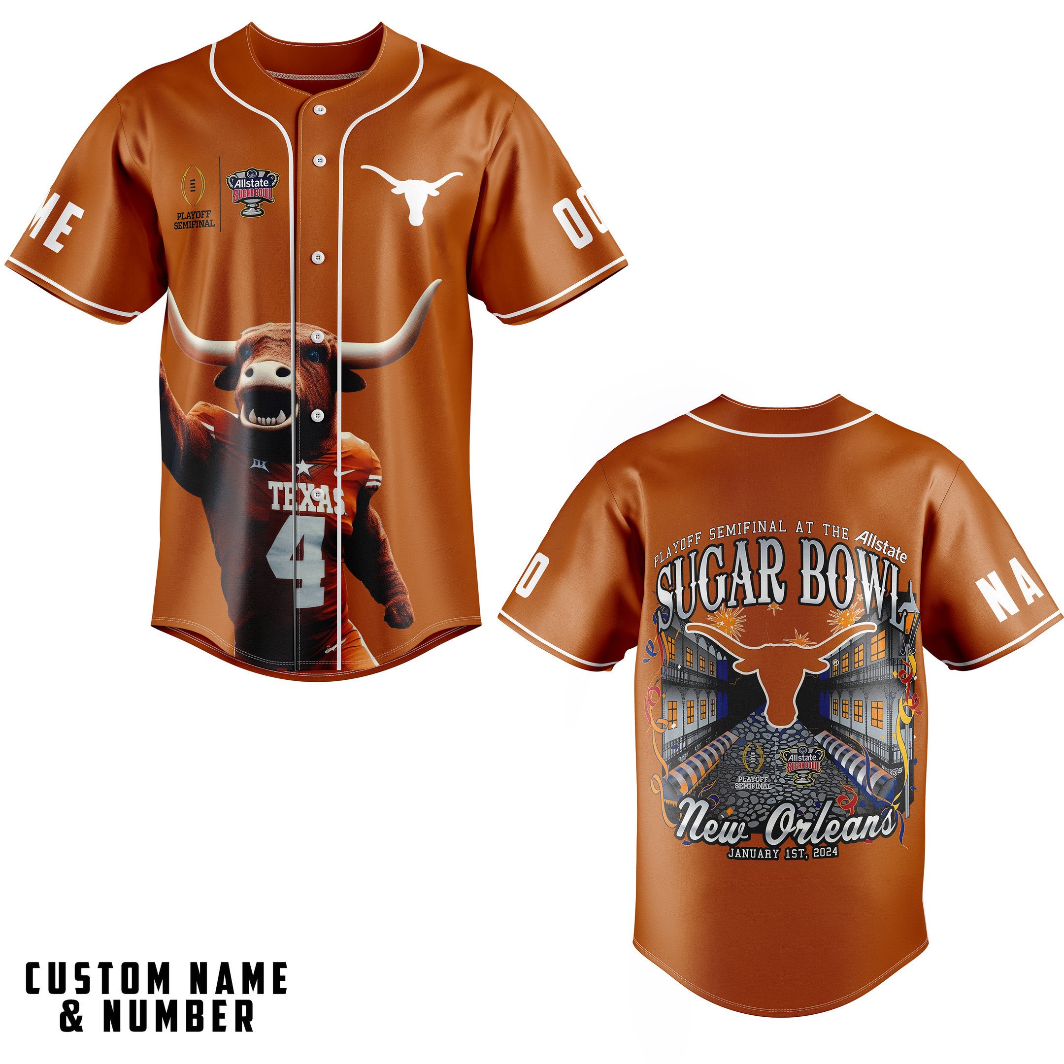 Texas Longhorns Baseball Jersey For Fans