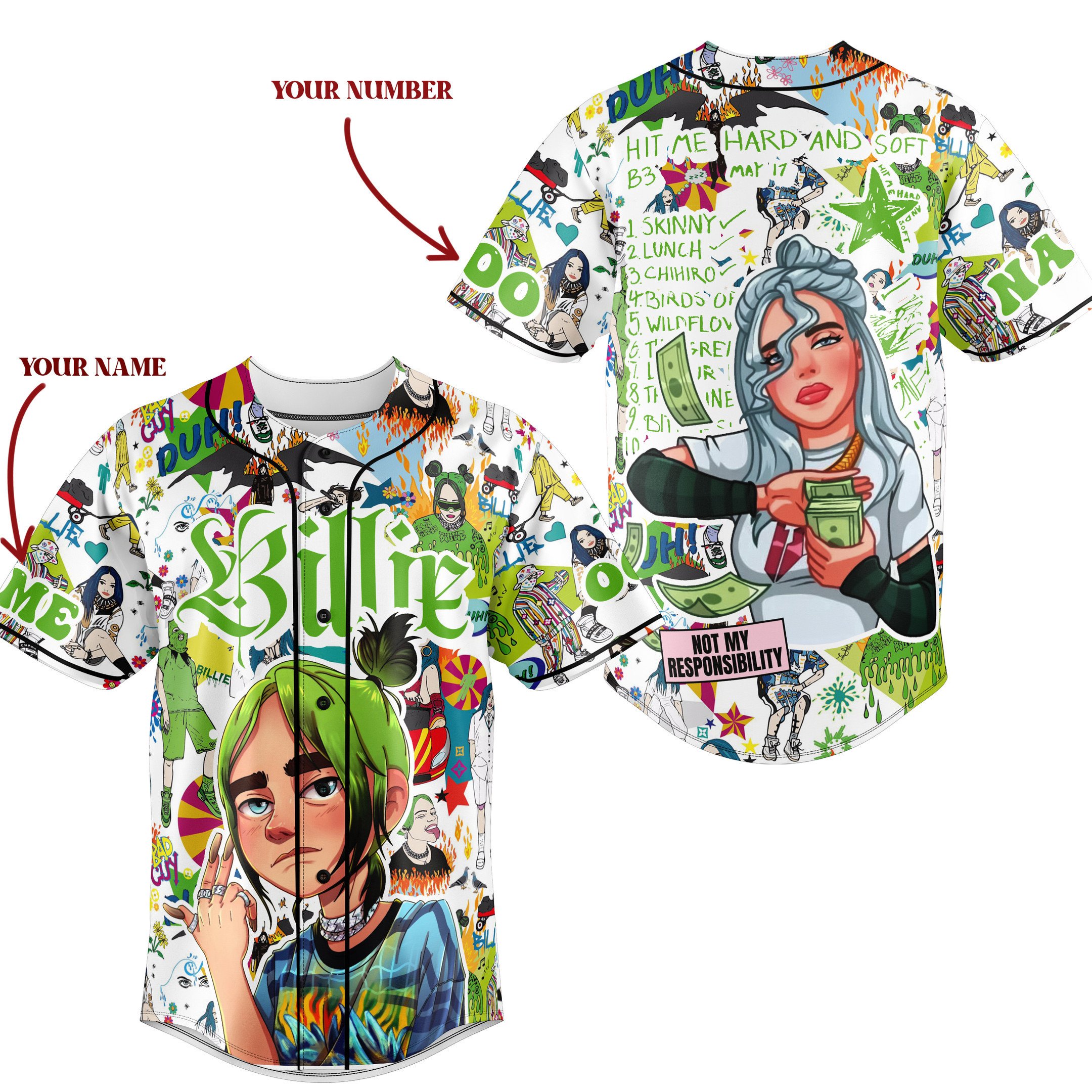 Billie Eilish Baseball Jersey For Fans
