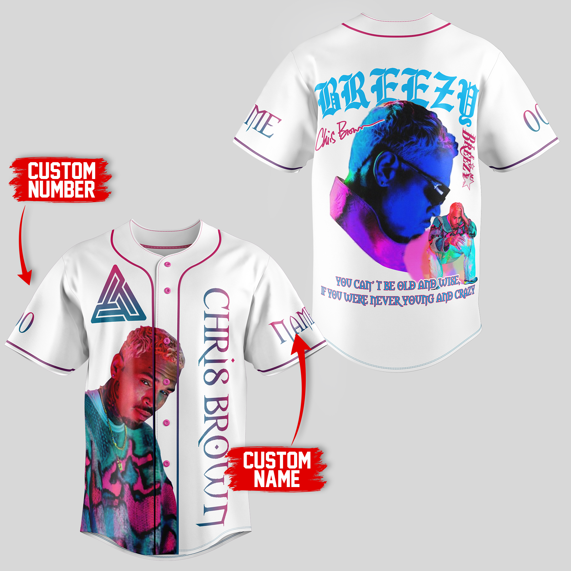 Chris Brown Baseball Jersey For Fans