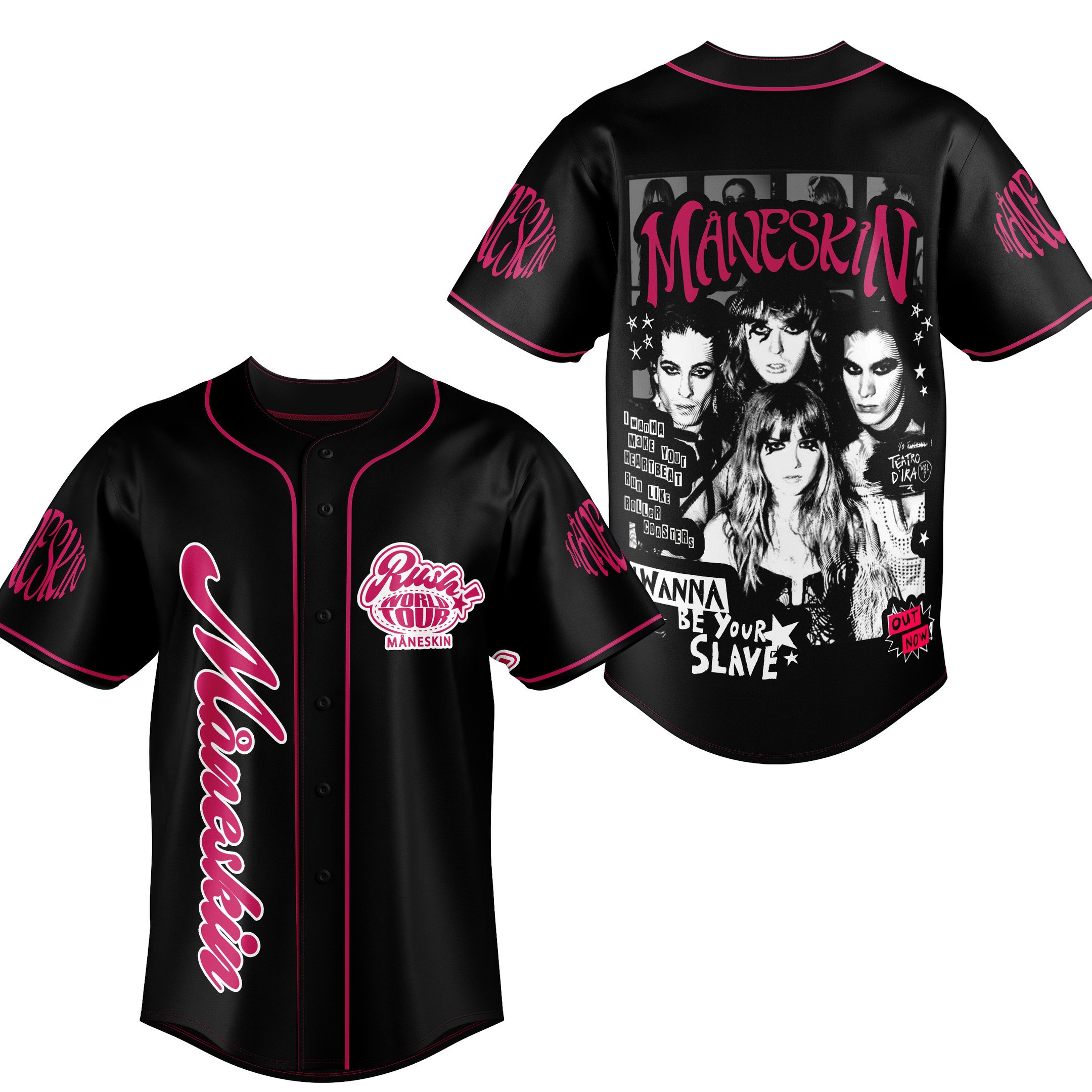 Maneskin Rush World Tour Baseball Jersey For Fans