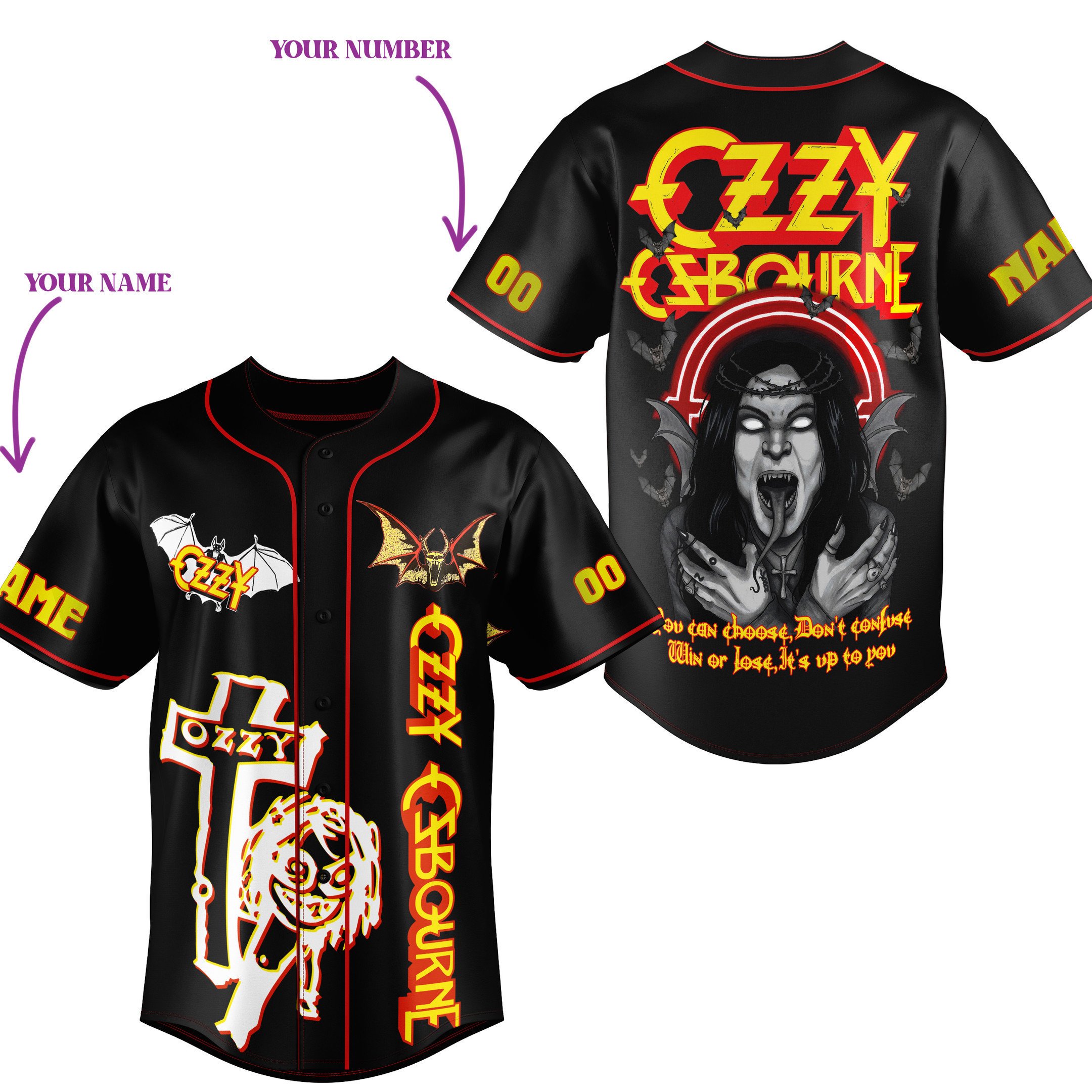 Ozzy Osbourne Baseball Jersey For Fans